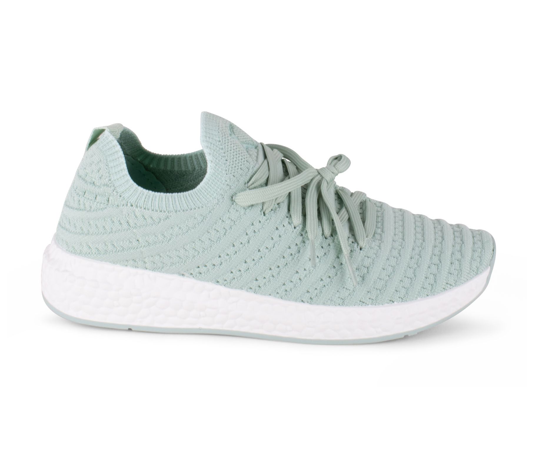 Danskin Textured Knit Lace-Up Sneaker - Bloom - QVC.com