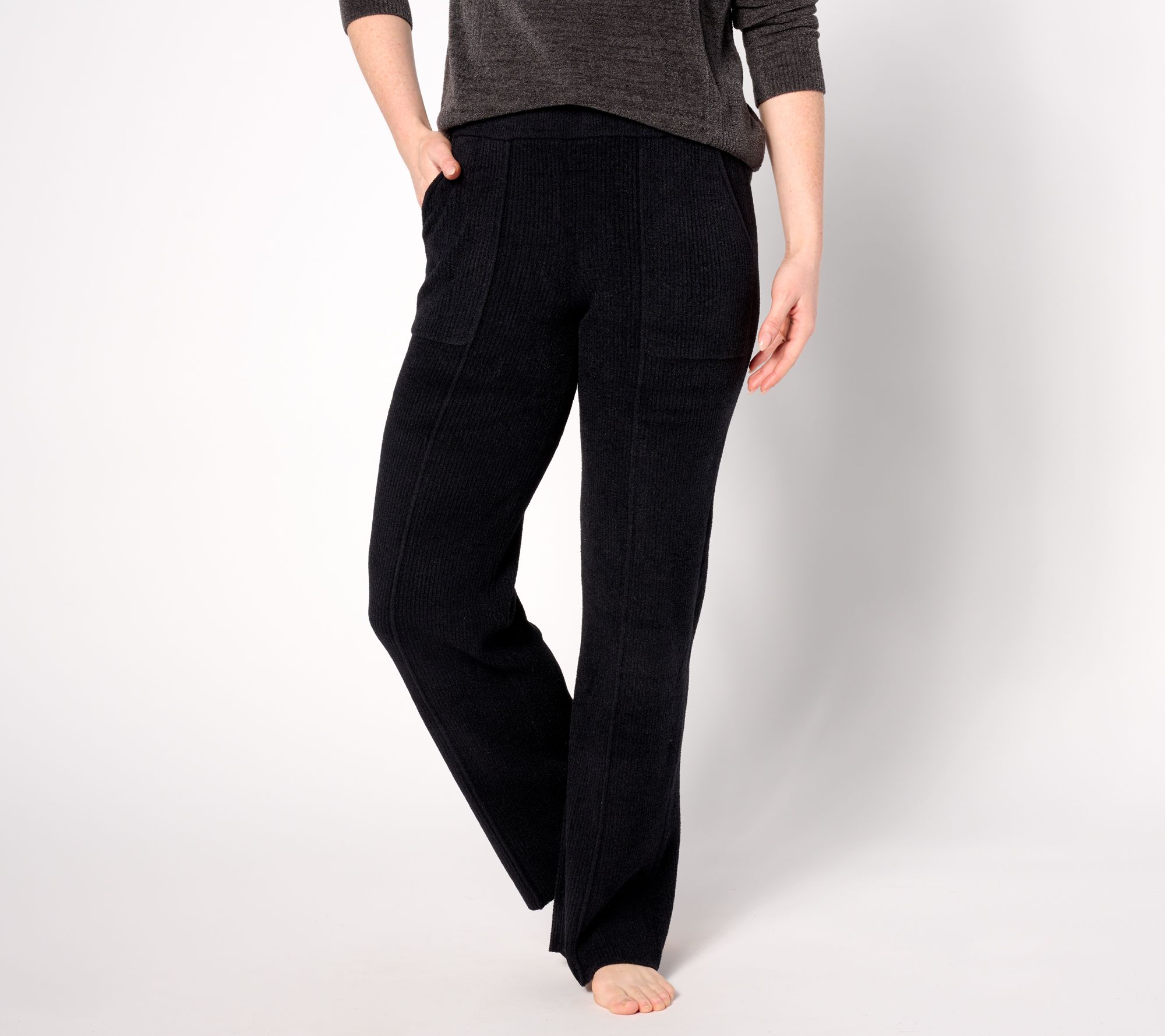 "As Is" Barefoot Dreams Pet CozyChic Lite Ribbed Pintuck Pants