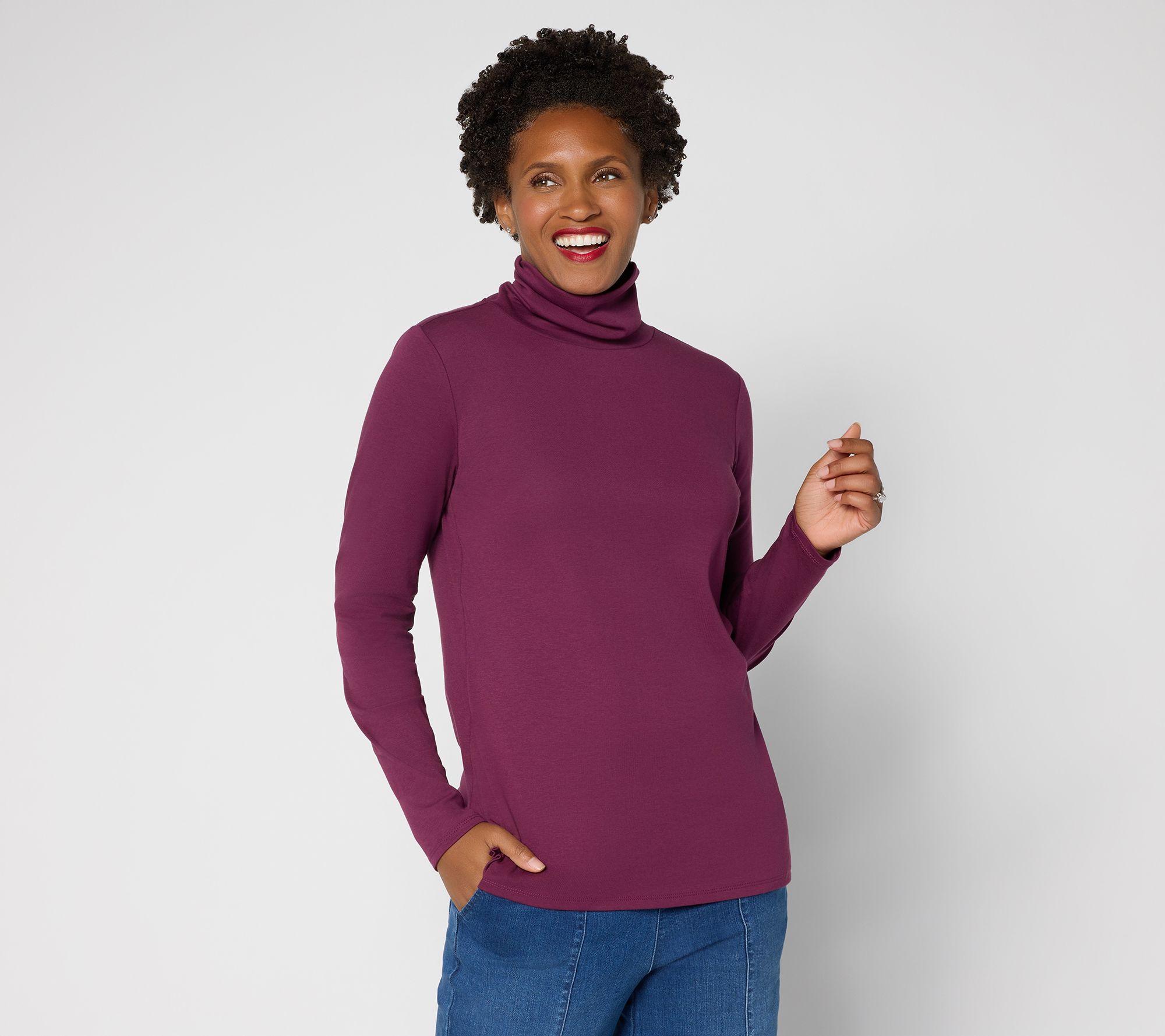 Belle by Kim Gravel TripleLuxe Micro Ribbed Turtleneck