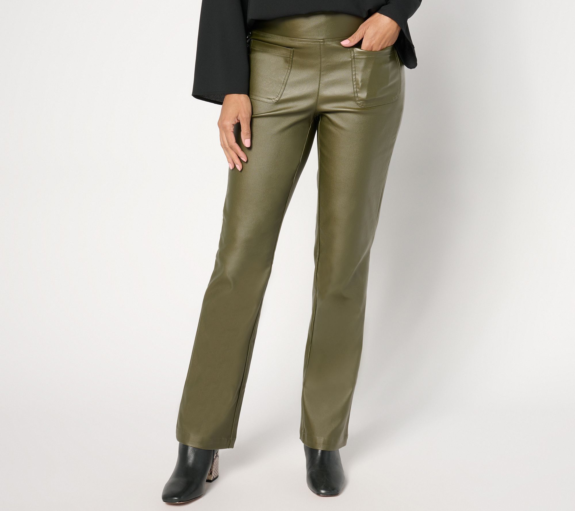 Belle by Kim Gravel Petite Rebelleious Coated Twill Baby Boot Pant