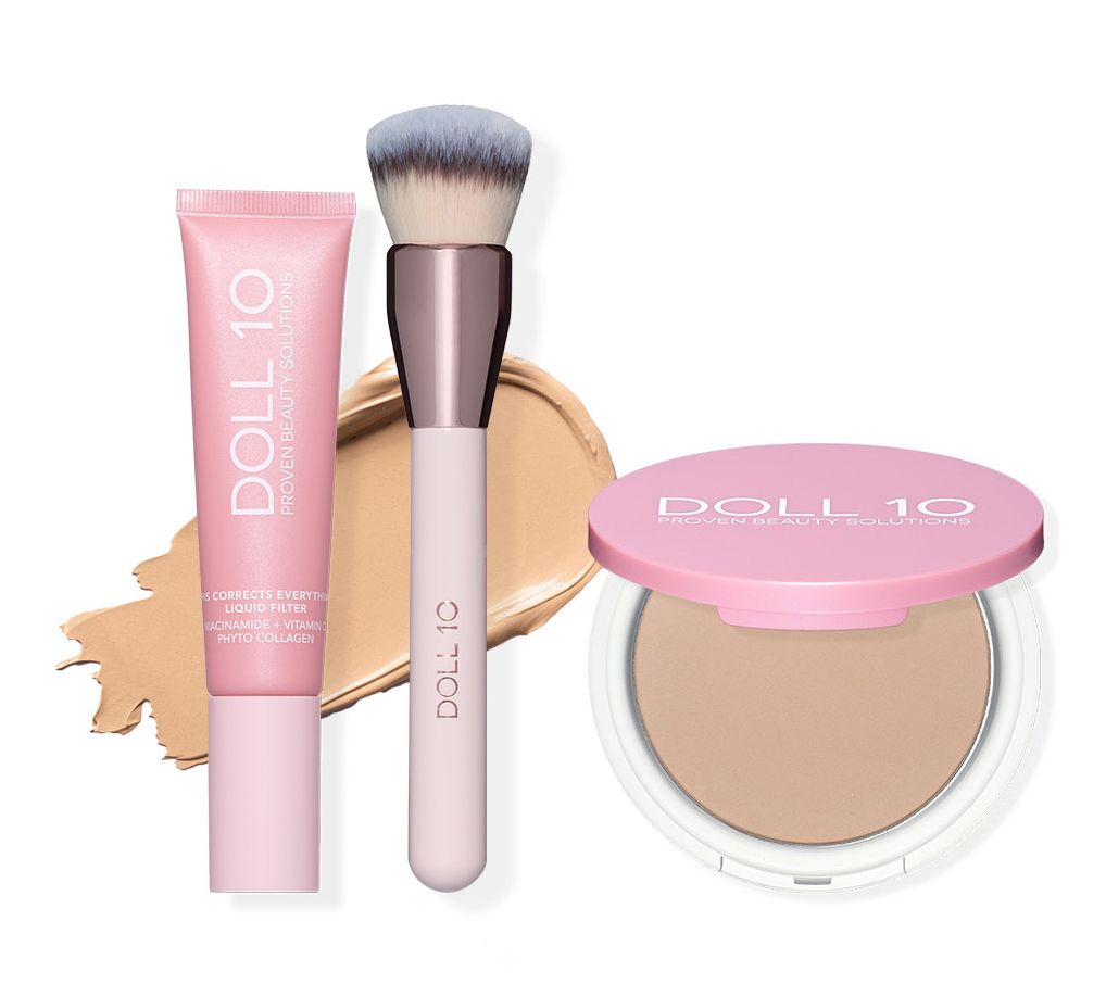 Doll 10 TCE Liquid Filter Foundation with Powder & Brush