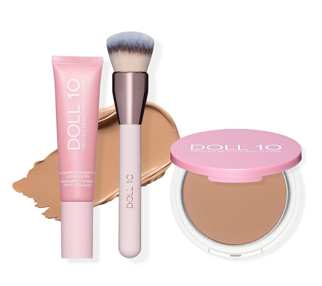 Doll 10 TCE Liquid Filter Foundation with Powder & Brush