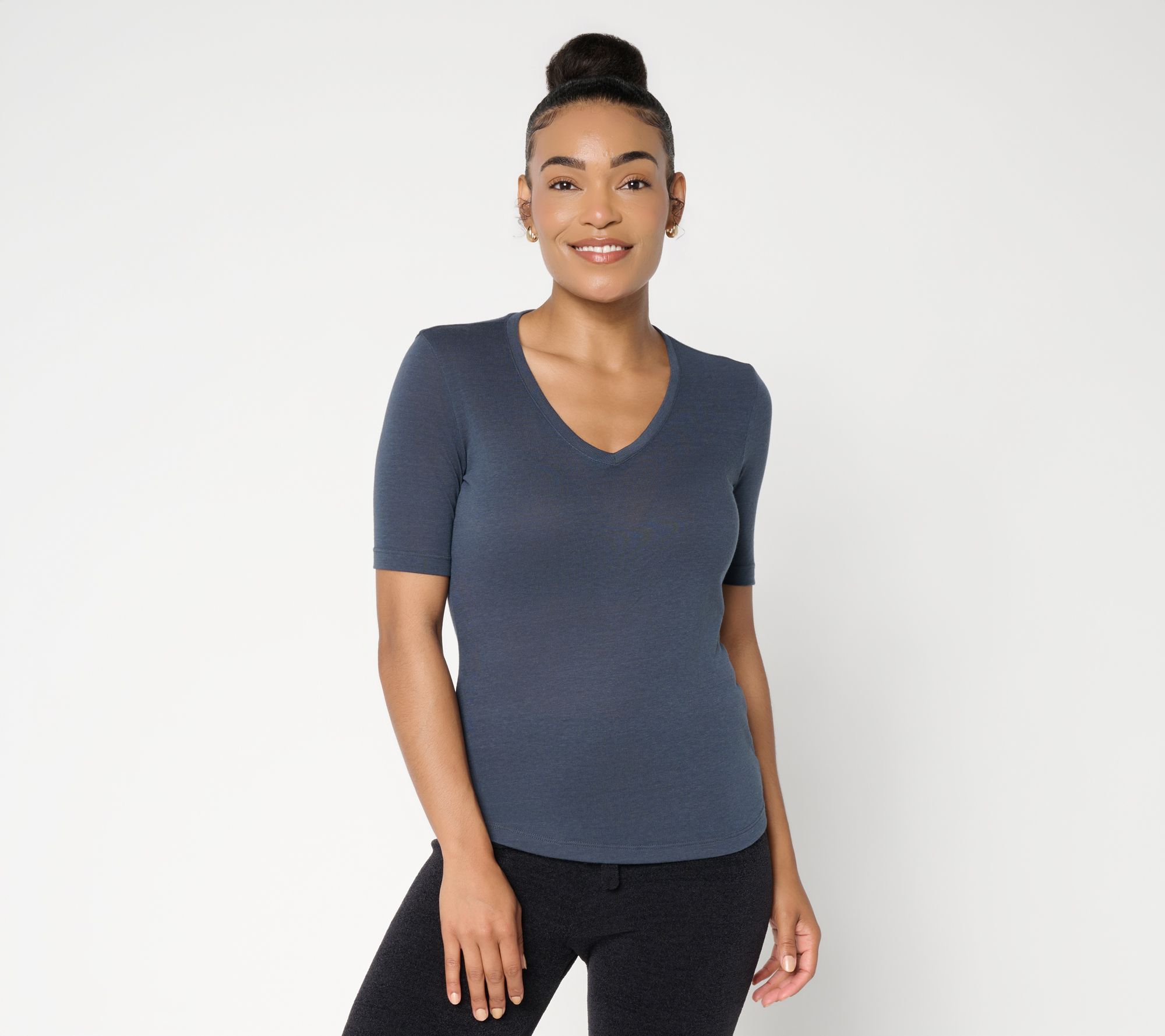 Barefoot Dreams Slub Burnout V-Neck Tee