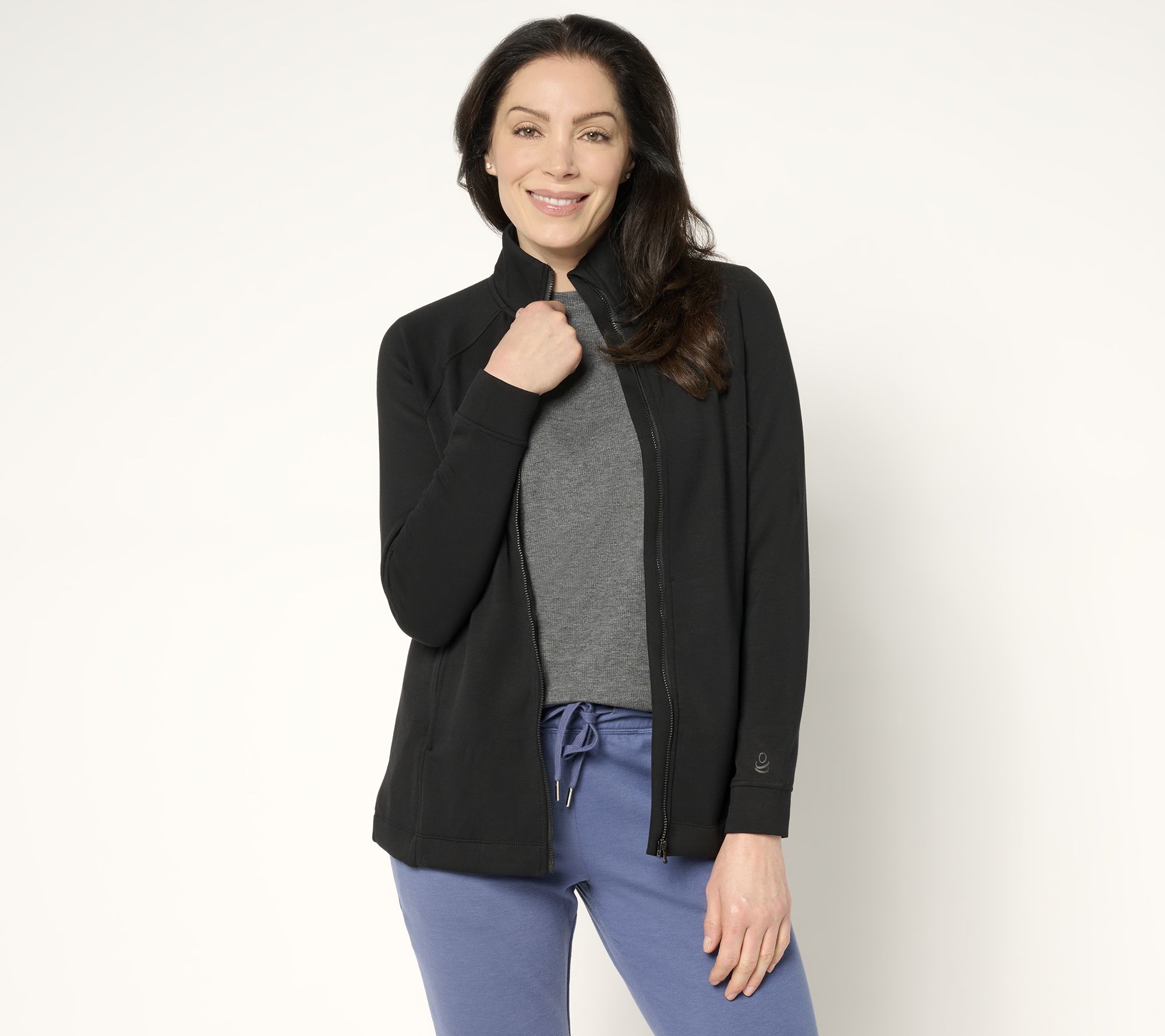 Cuddl Duds Smooth Knit Jersey Full Zip Jacket