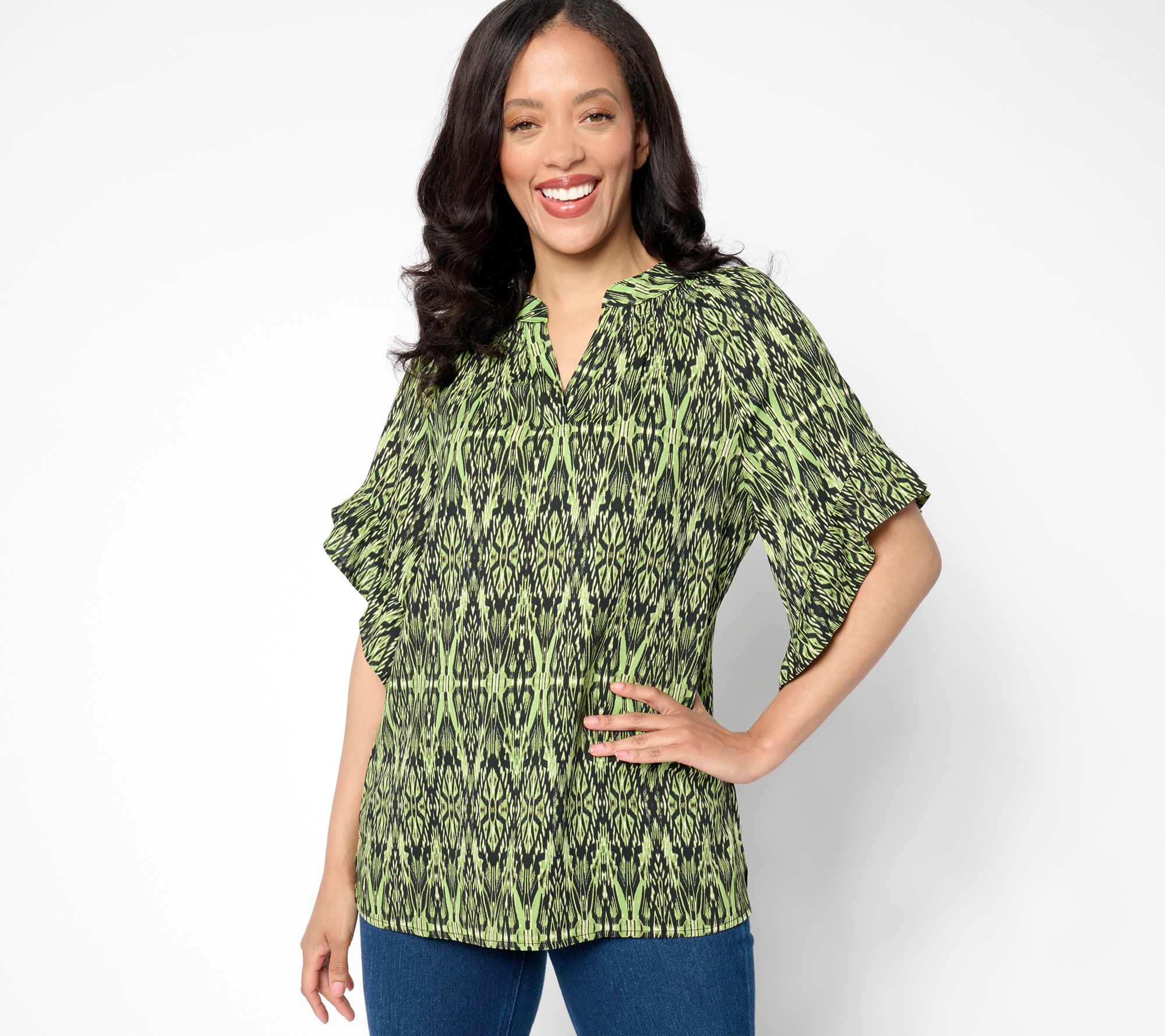 "As Is" Belle by Kim Gravel Filigree Fantasy Ruffle Sleeve Blouse