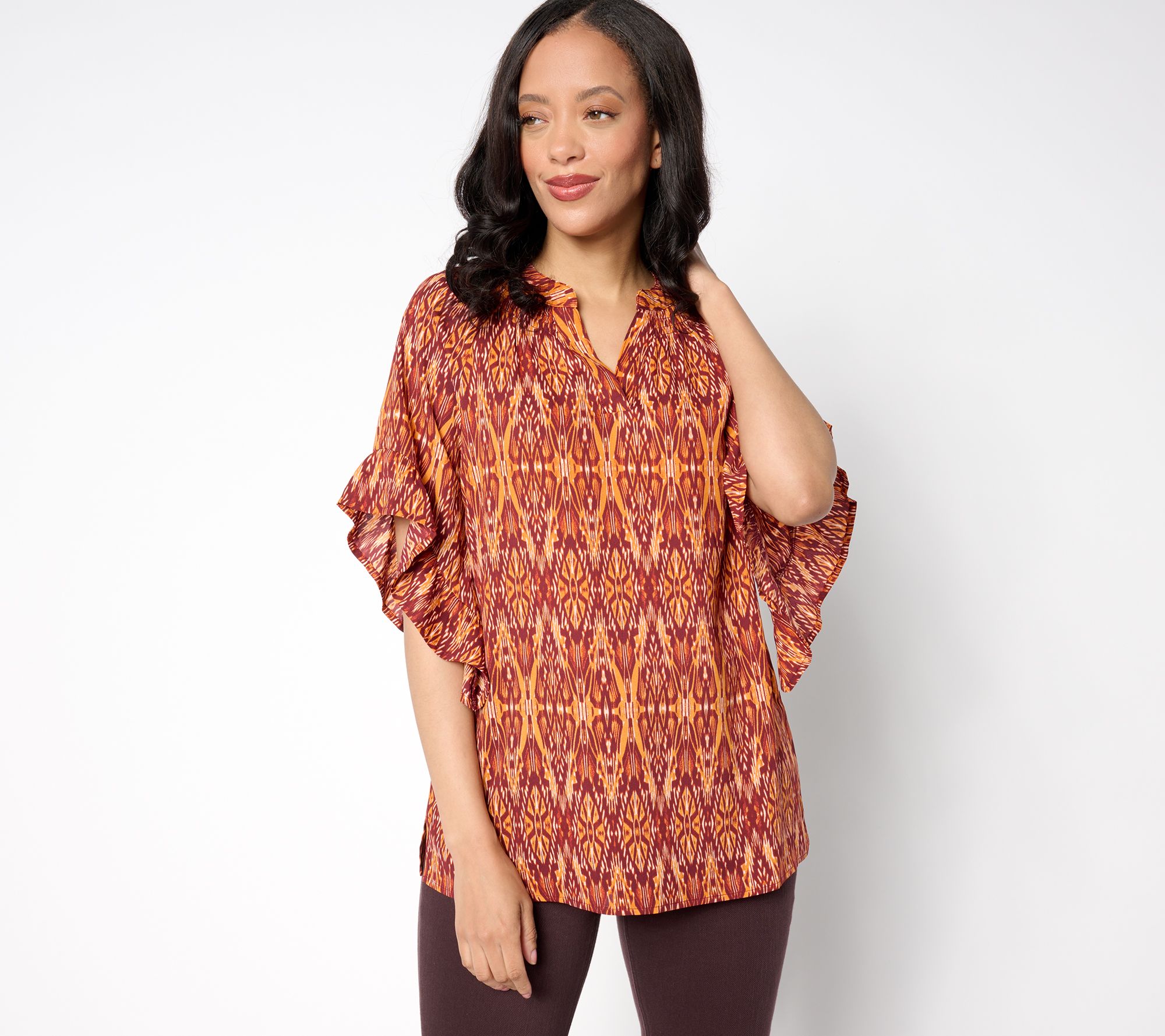 "As Is" Belle by Kim Gravel Filigree Fantasy Ruffle Sleeve Blouse