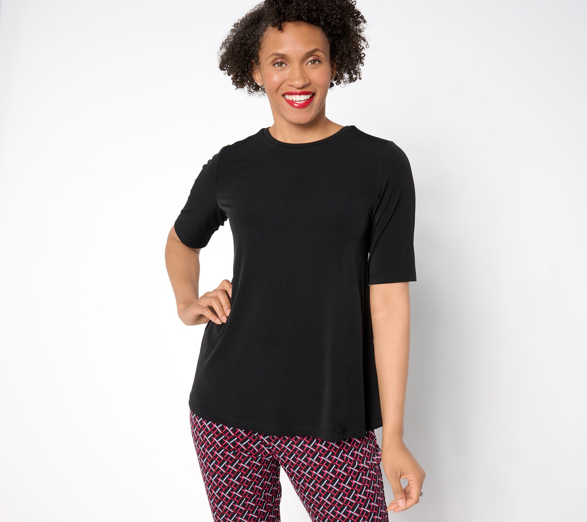 "As Is" Susan Graver Modern Essentials Liquid Knit Crew Neck Top