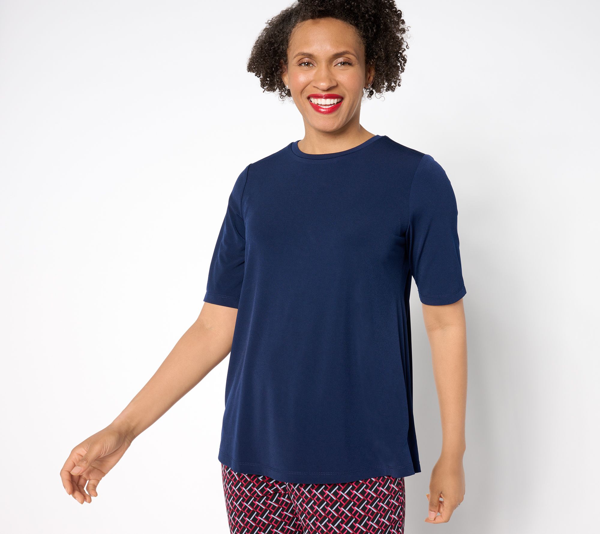 "As Is" Susan Graver Modern Essentials Liquid Knit Crew Neck Top
