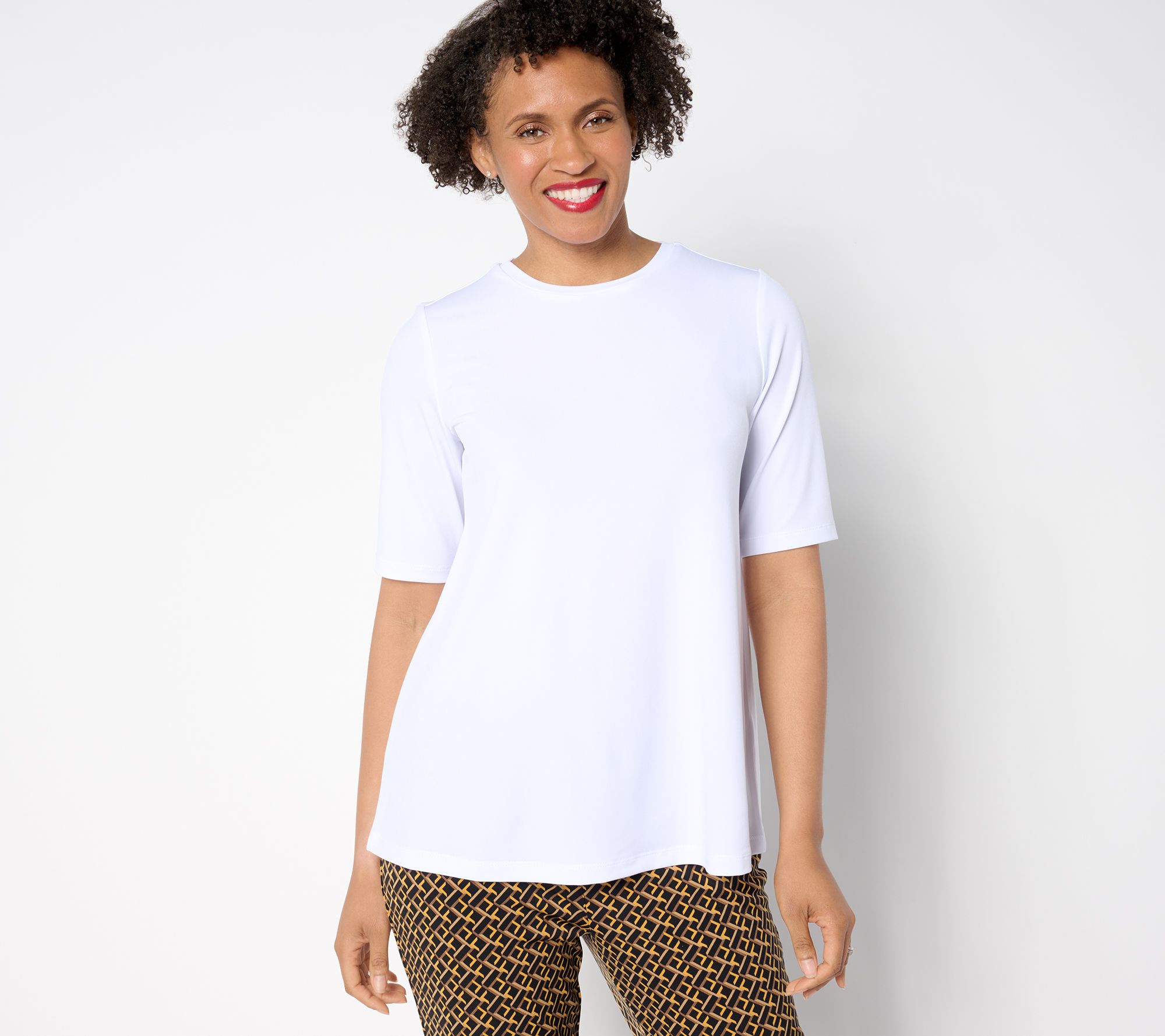 "As Is" Susan Graver Modern Essentials Liquid Knit Crew Neck Top