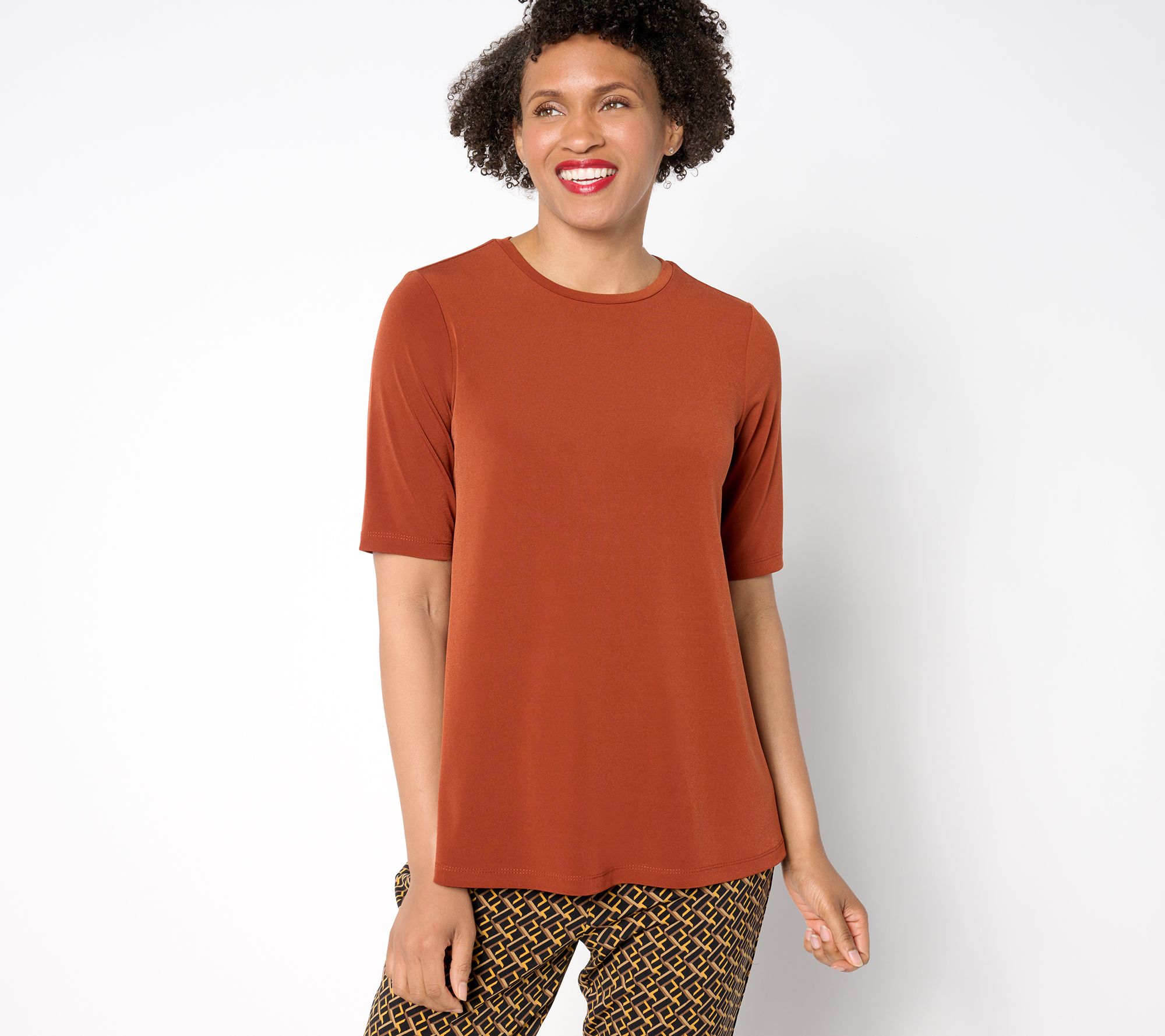 "As Is" Susan Graver Modern Essentials Liquid Knit Crew Neck Top