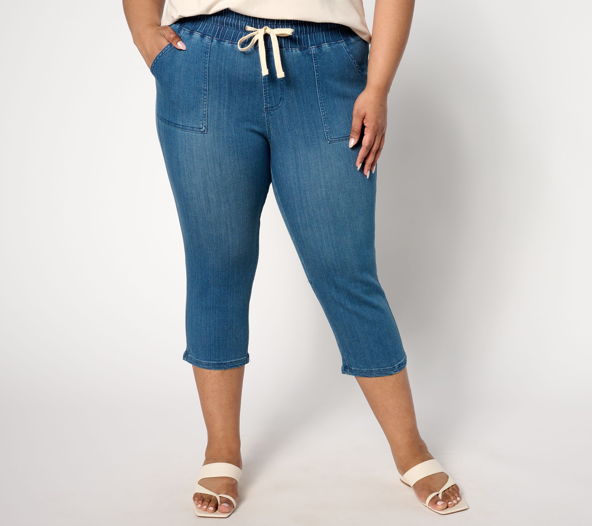"As Is" Belle by Kim Gravel Petite Primabelle Denim Capri