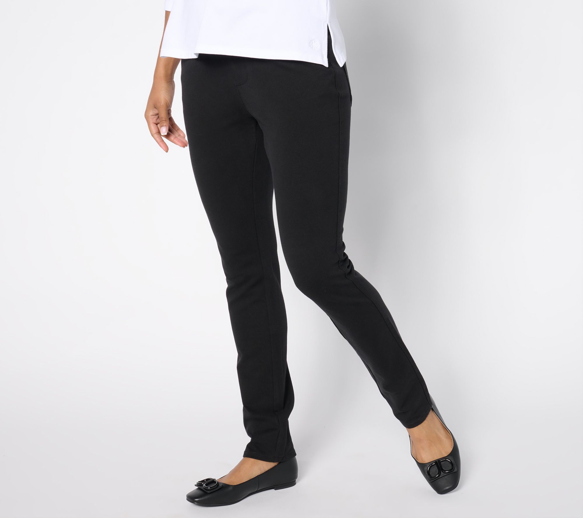 "As Is" Quacker Factory DreamJeannes Tall Flat Waist Slim Leg Pants