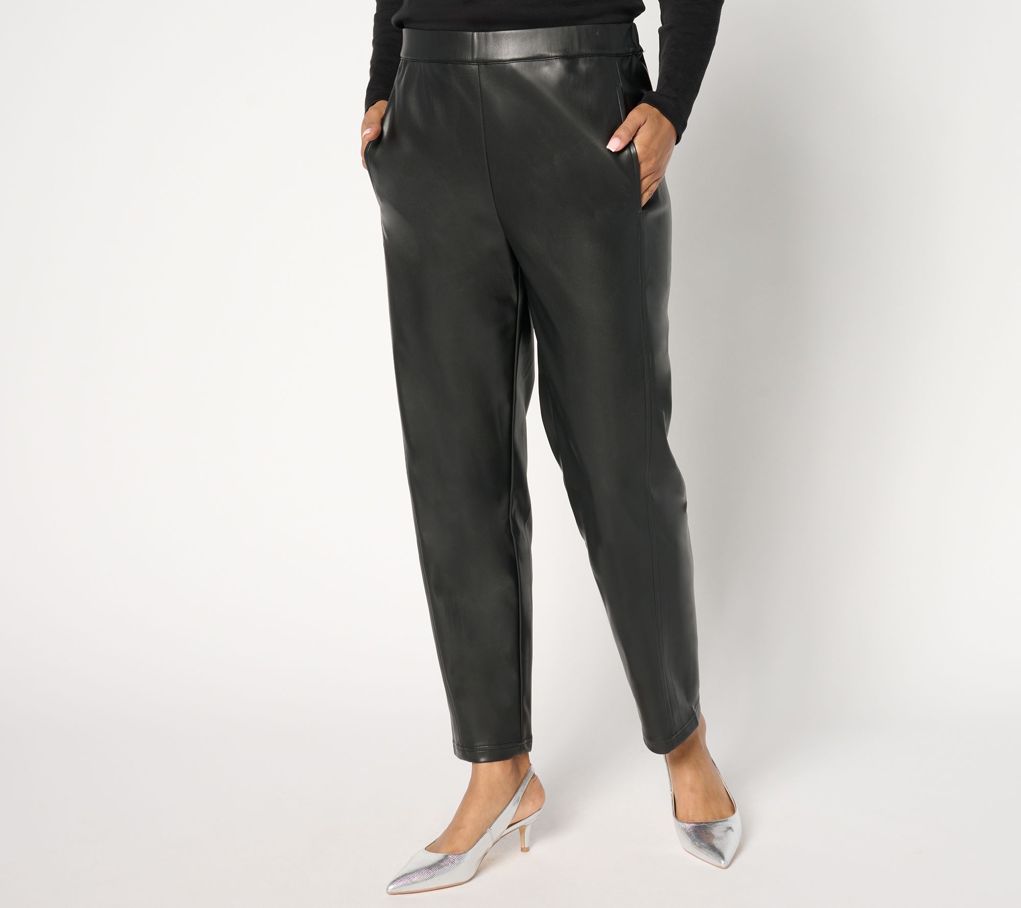 "As Is" by Stacy London Regular Faux Leather Lantern Pant