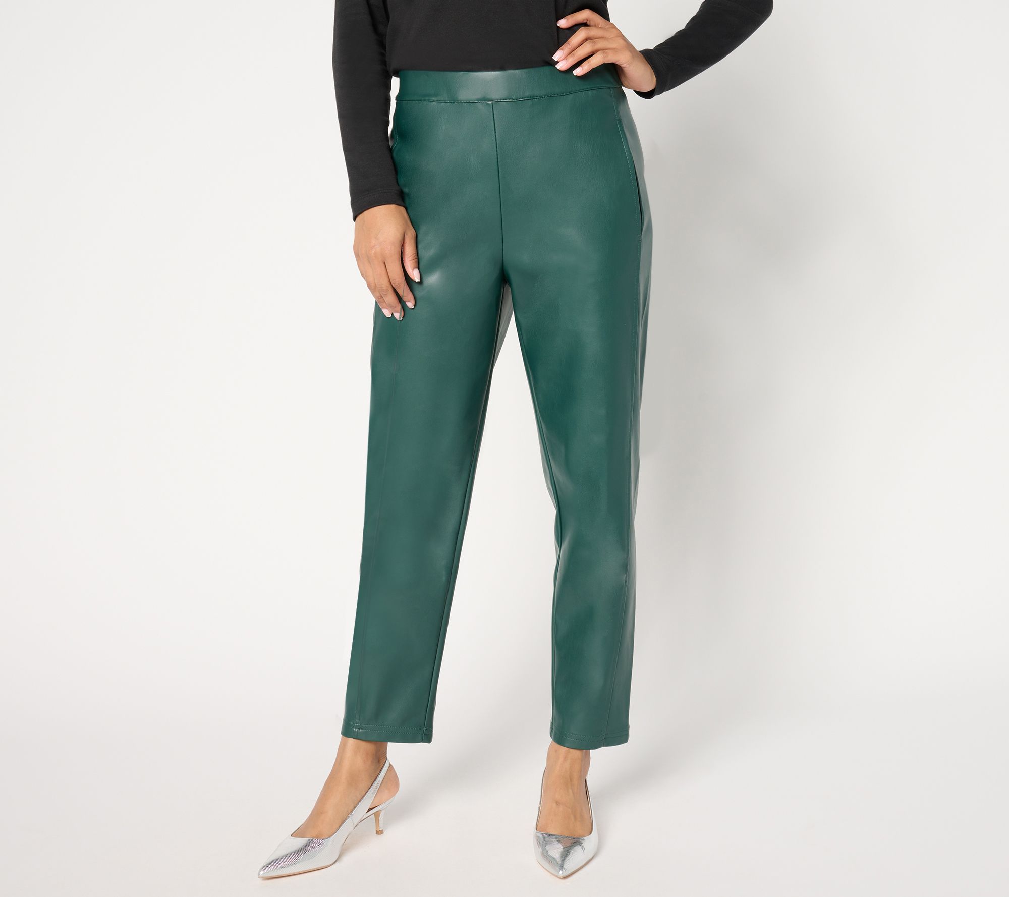 "As Is" by Stacy London Regular Faux Leather Lantern Pant