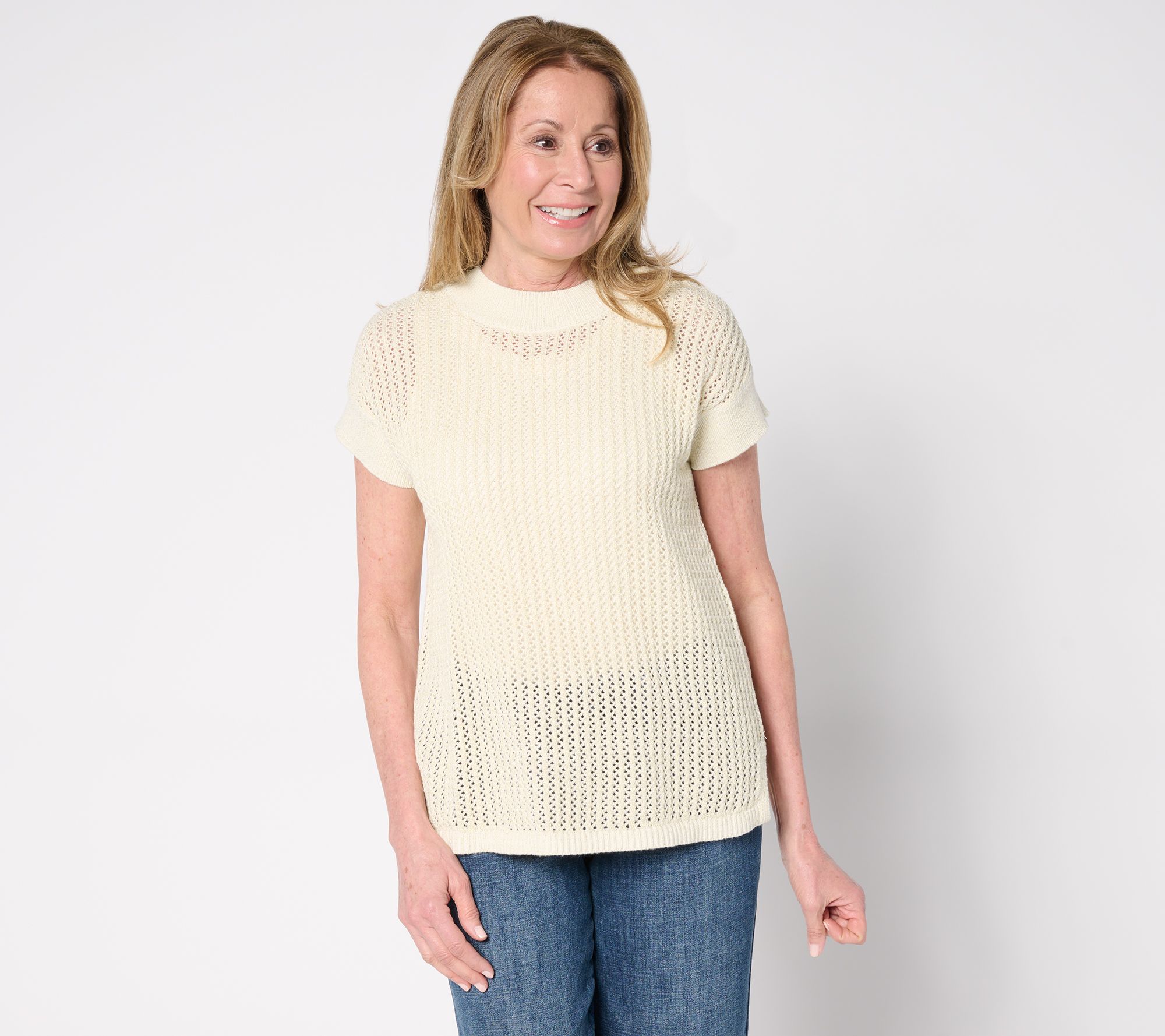 Susan Graver Summer Shine Short Sleeve Sweater