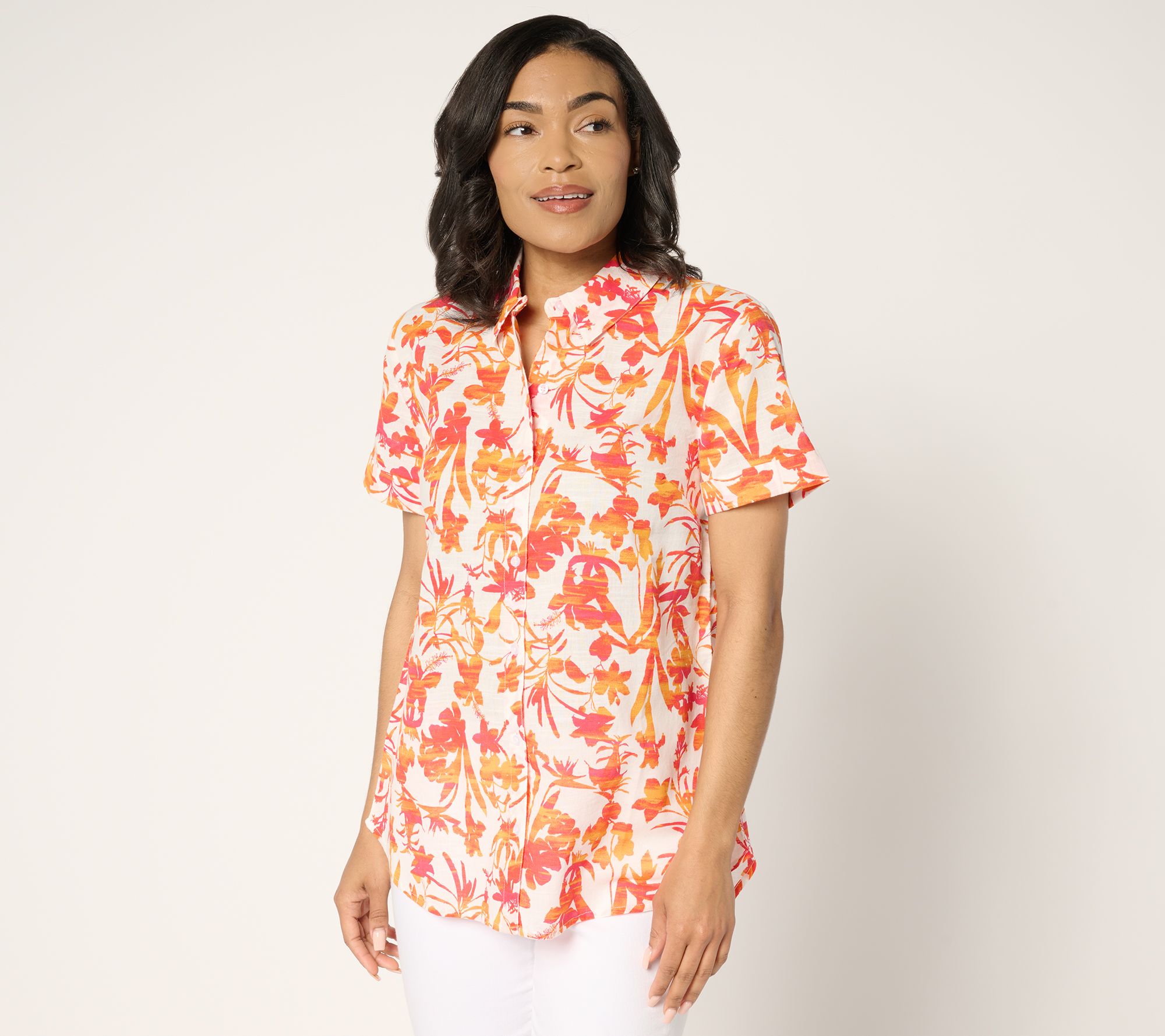 BEAUTIFUL by Lawrence Zarian 100% Cotton Short Sleeve Printed Shirt