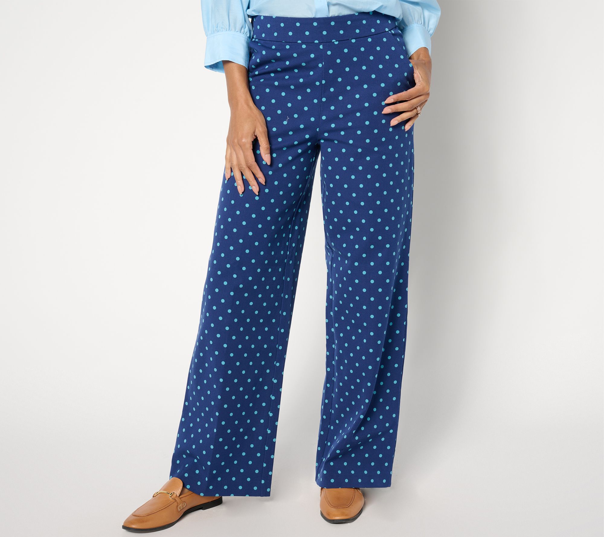 "As Is" Isaac Mizrahi Live! Petite 24/7 Stretch Printed Straight Pants