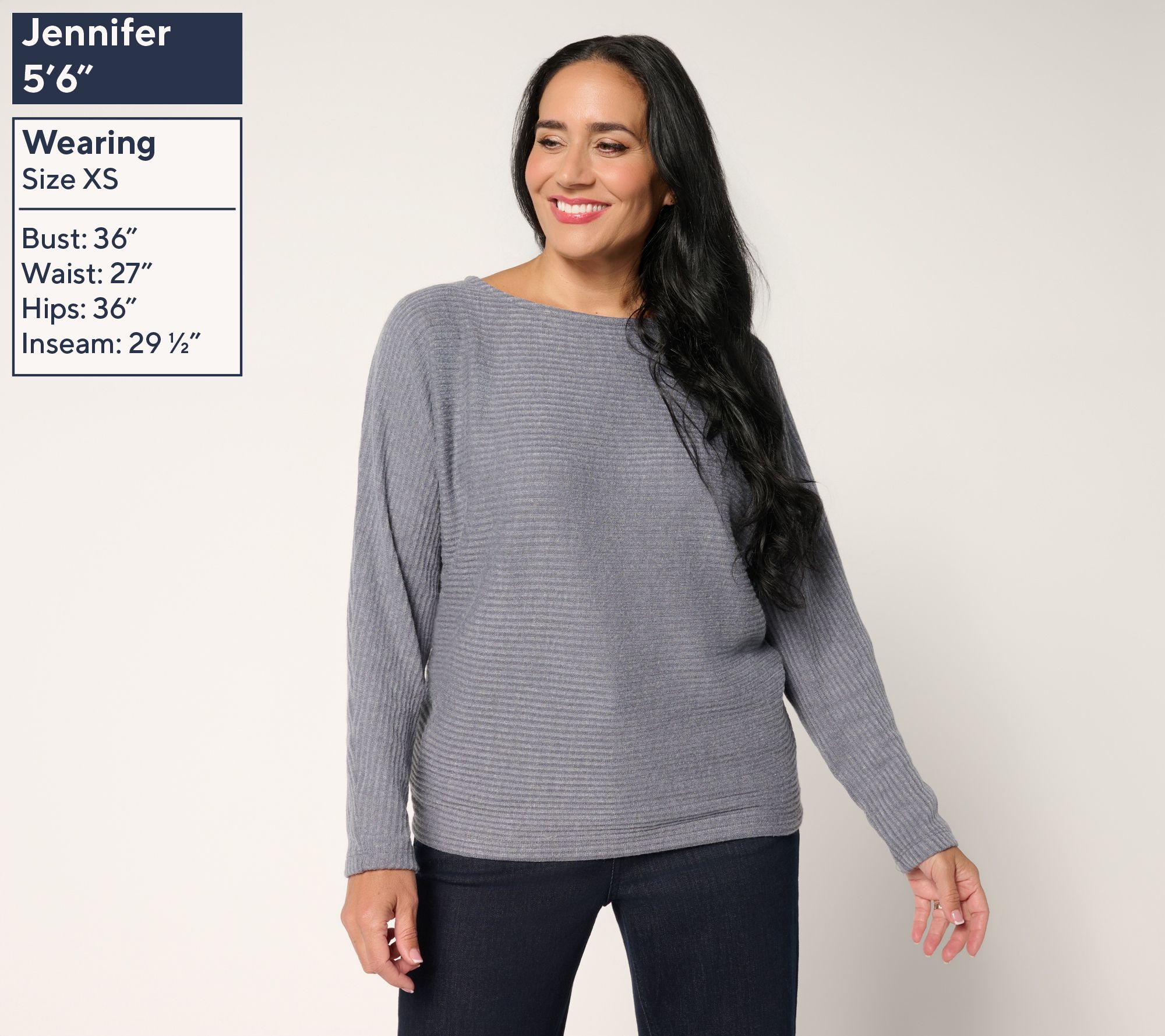 Dennis Basso Regular Rib Sweater Top with Dolman Sleeve
