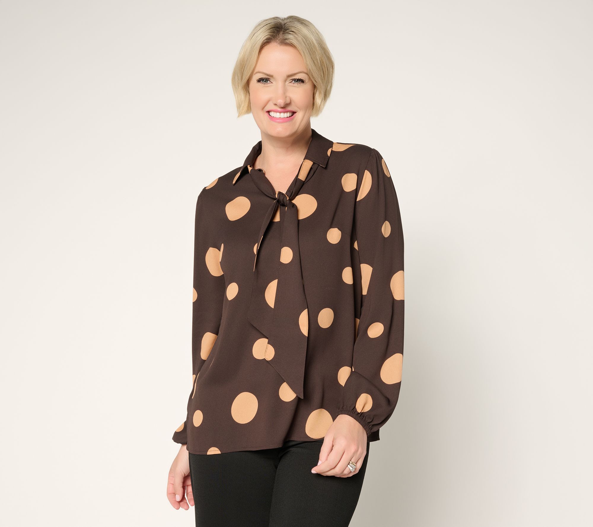 Brandis Dress out Loud Blouson Sleeve Bow Tied Blouse