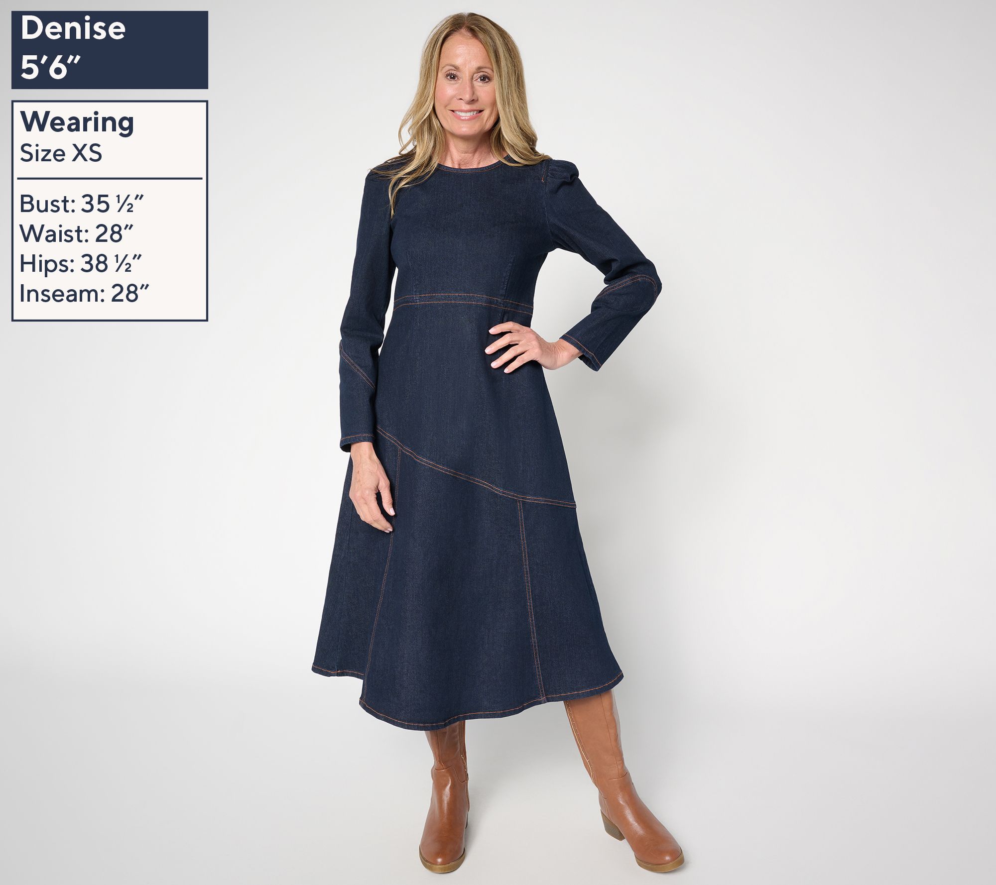 Peace Love World Black Label Denim Midi Dress - QVC.com