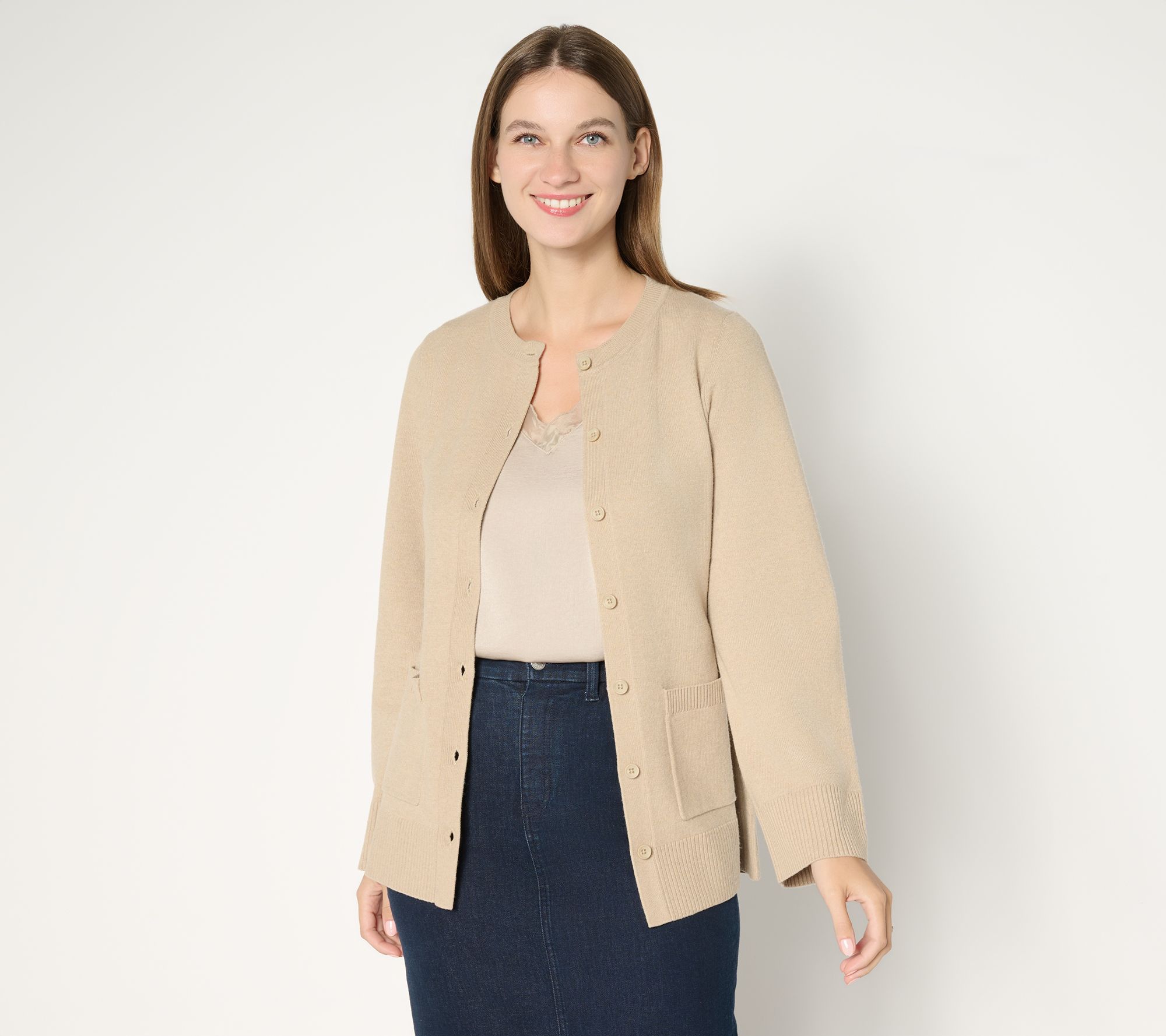 BEAUTIFUL by Lawrence Zarian Button Front Long Sleeve Cardigan