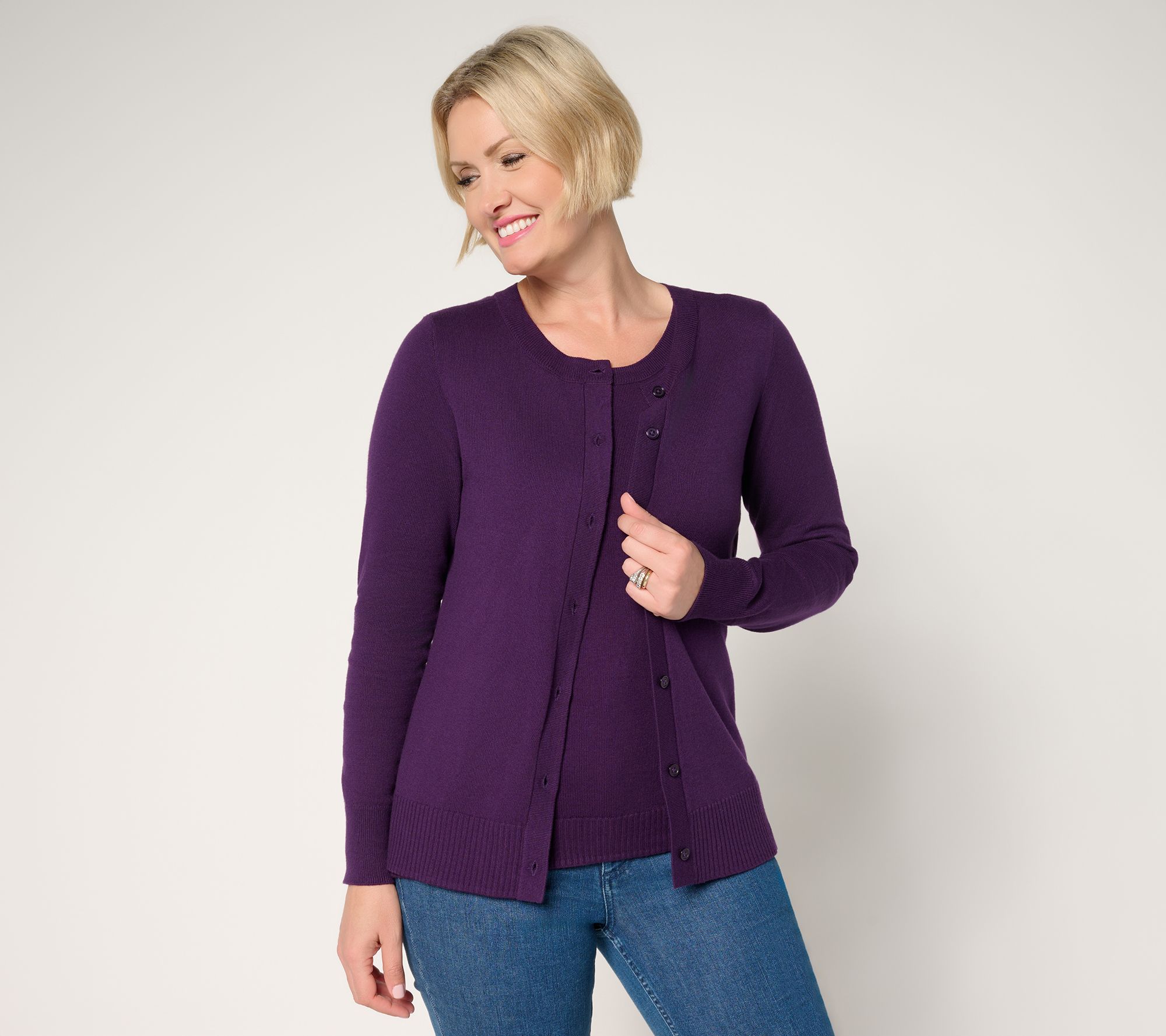 Denim & Co. Essentials Cardigan/Tank Sweater Twin Set