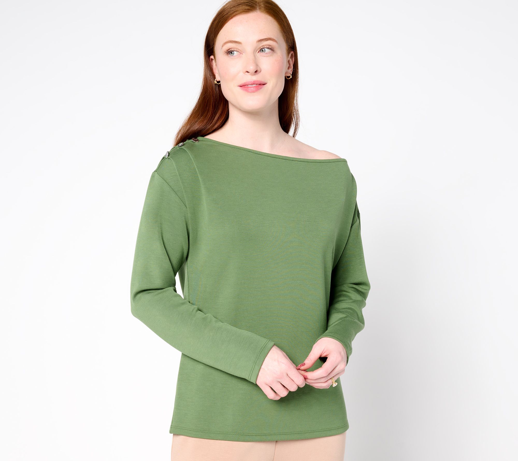 "As Is" BEAUTIFUL by Lawrence Zarian Asymmetric Boatneck Top