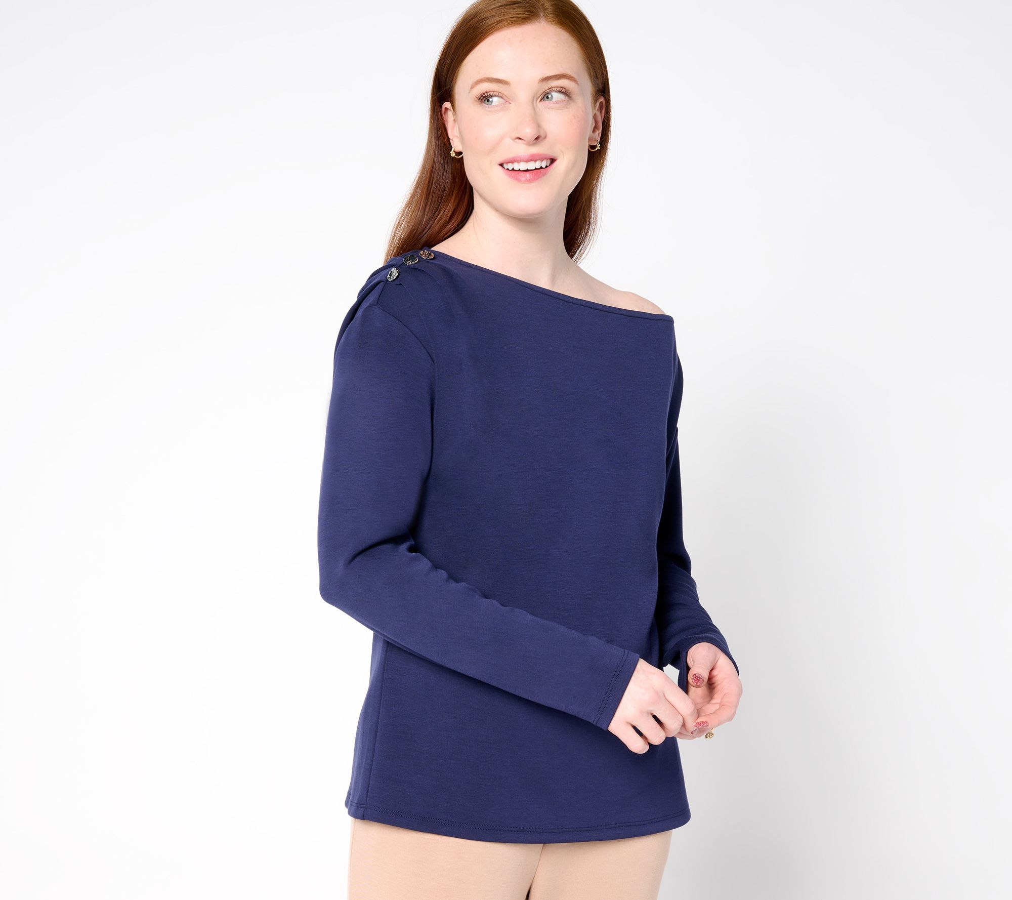 "As Is" BEAUTIFUL by Lawrence Zarian Asymmetric Boatneck Top