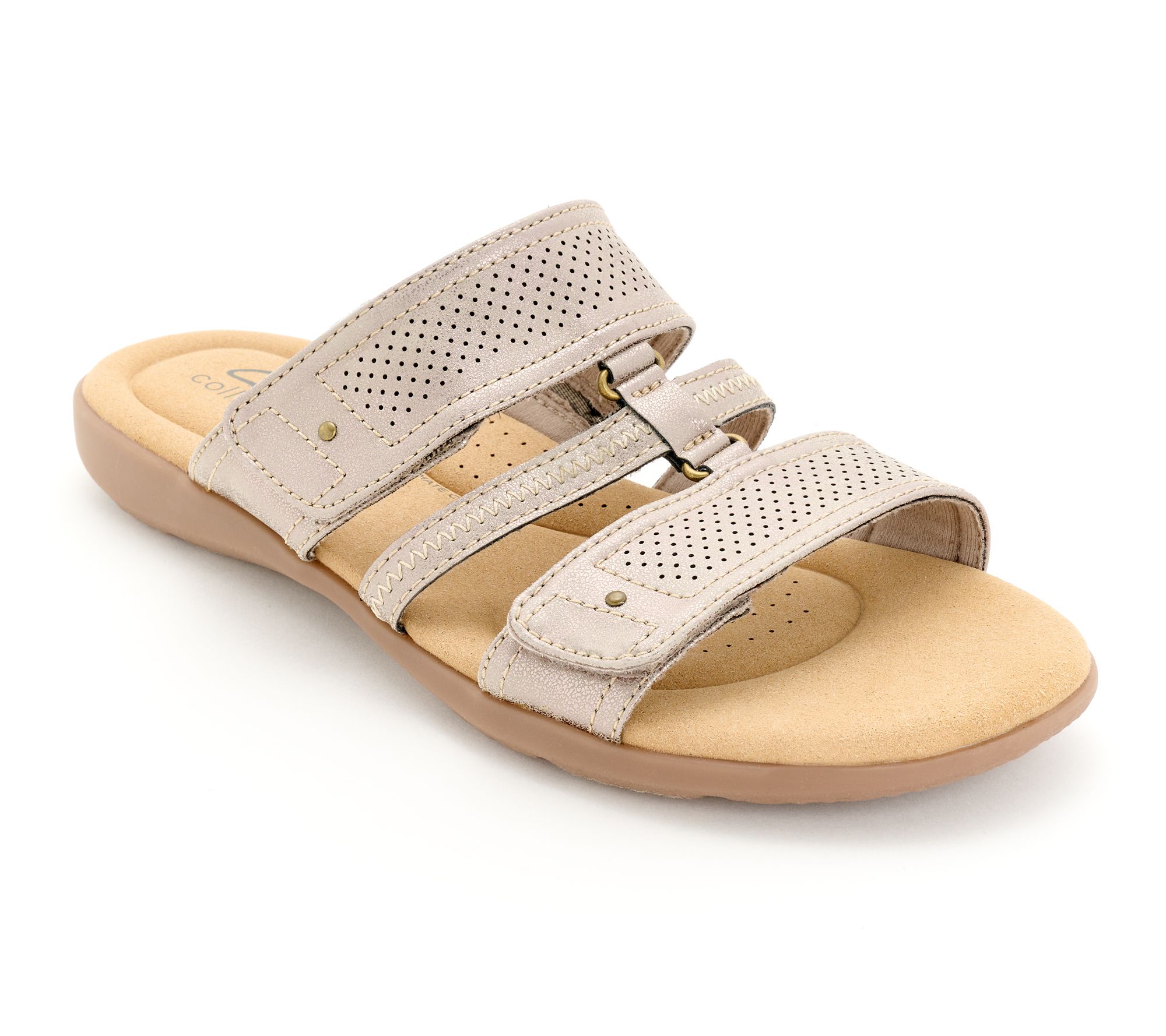 "As Is" Clarks Collection Leather Slide Sandals - Elizabelle Ave