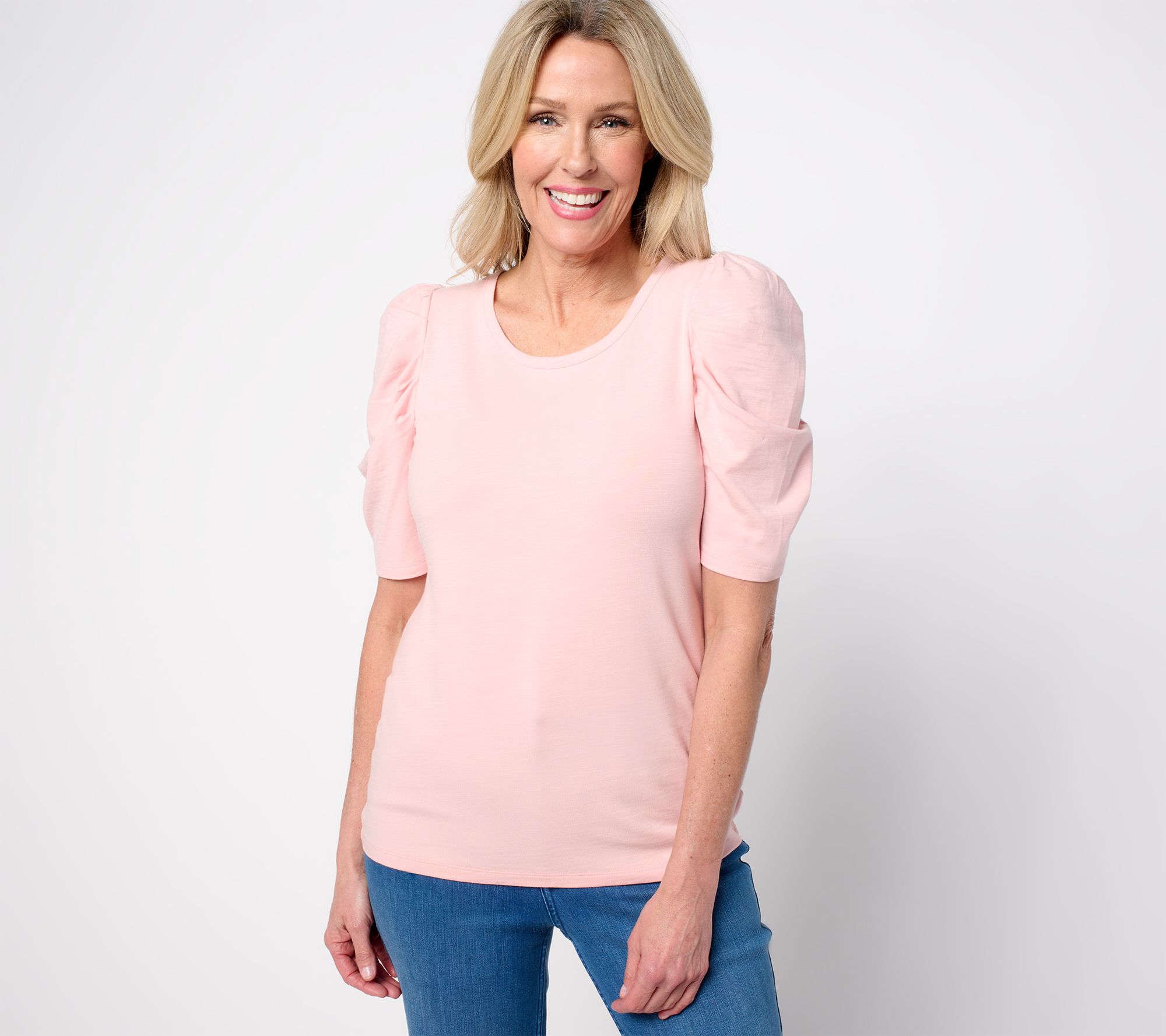 "As Is" Studio Park x Rosina Grosso Ruched Sleeve Knit Top