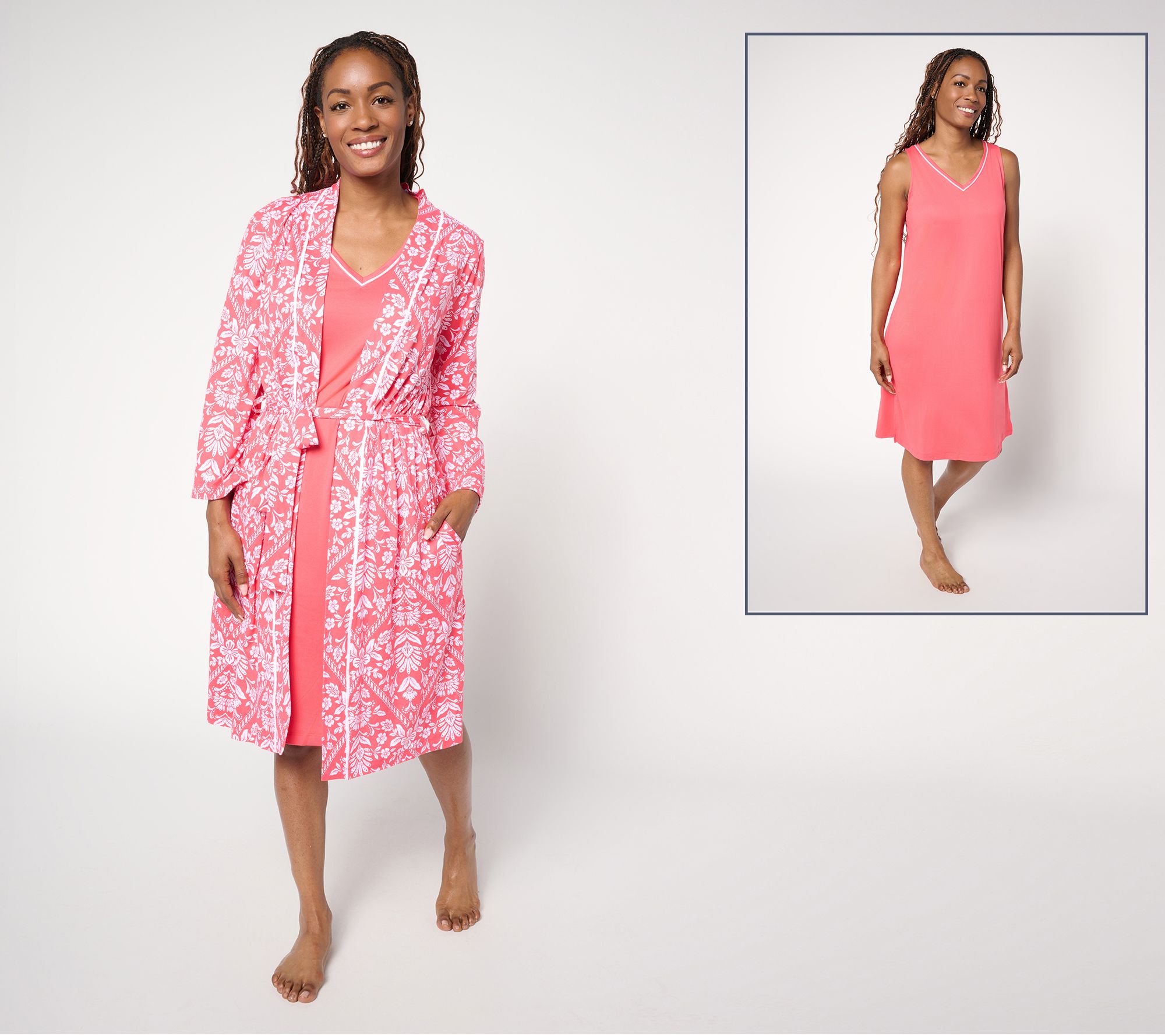 "As Is" Carole Hochman Chemise and Robe Travel Set