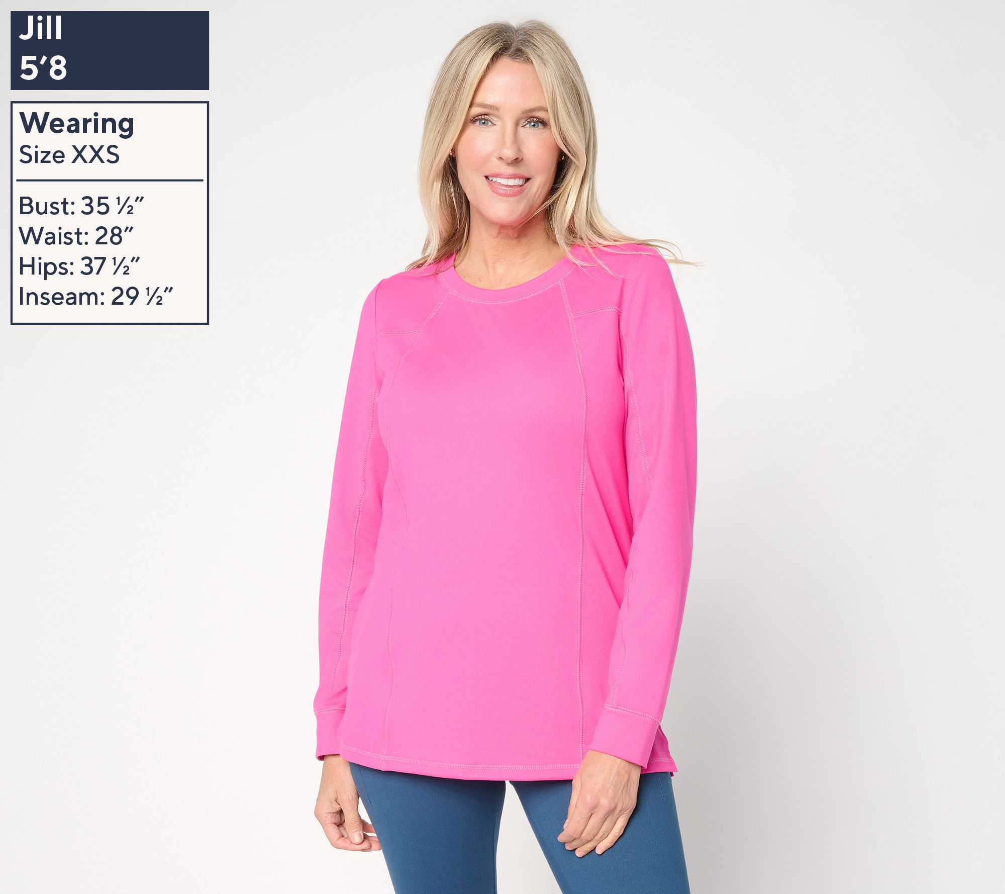 Belle Body by Kim Gravel Athletic Jersey Long Sleeve Topstitch Top