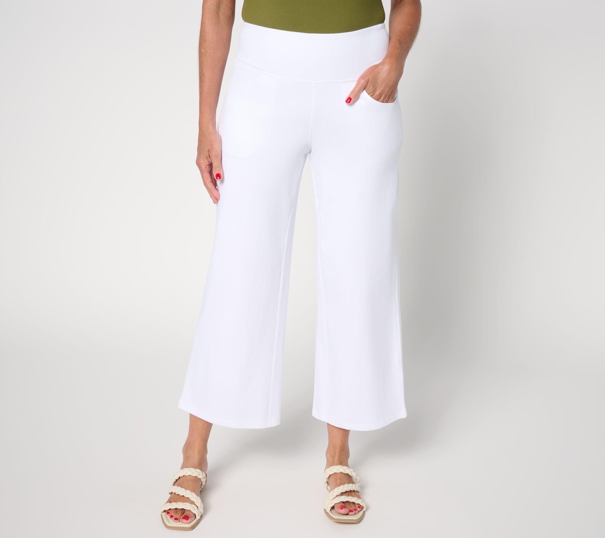 "As Is" Women with Control Prime Stretch Denim 2 Petite Crop Pants