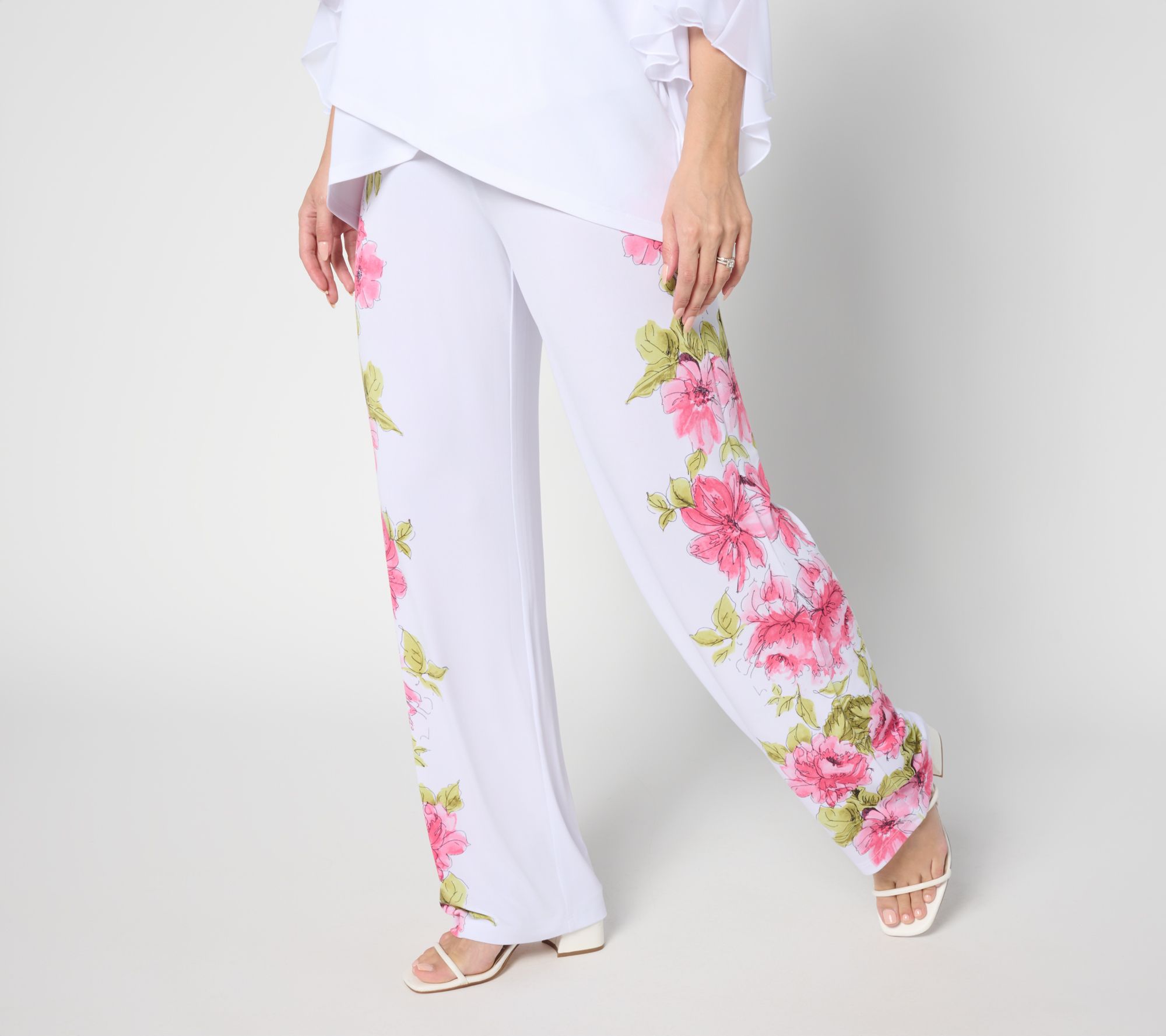 "As Is" Dennis Basso Placement Print Italia Knit Pant