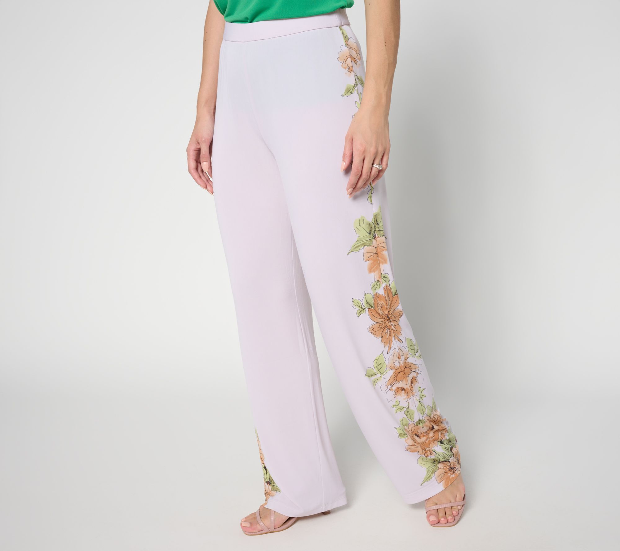 "As Is" Dennis Basso Placement Print Italia Knit Pant