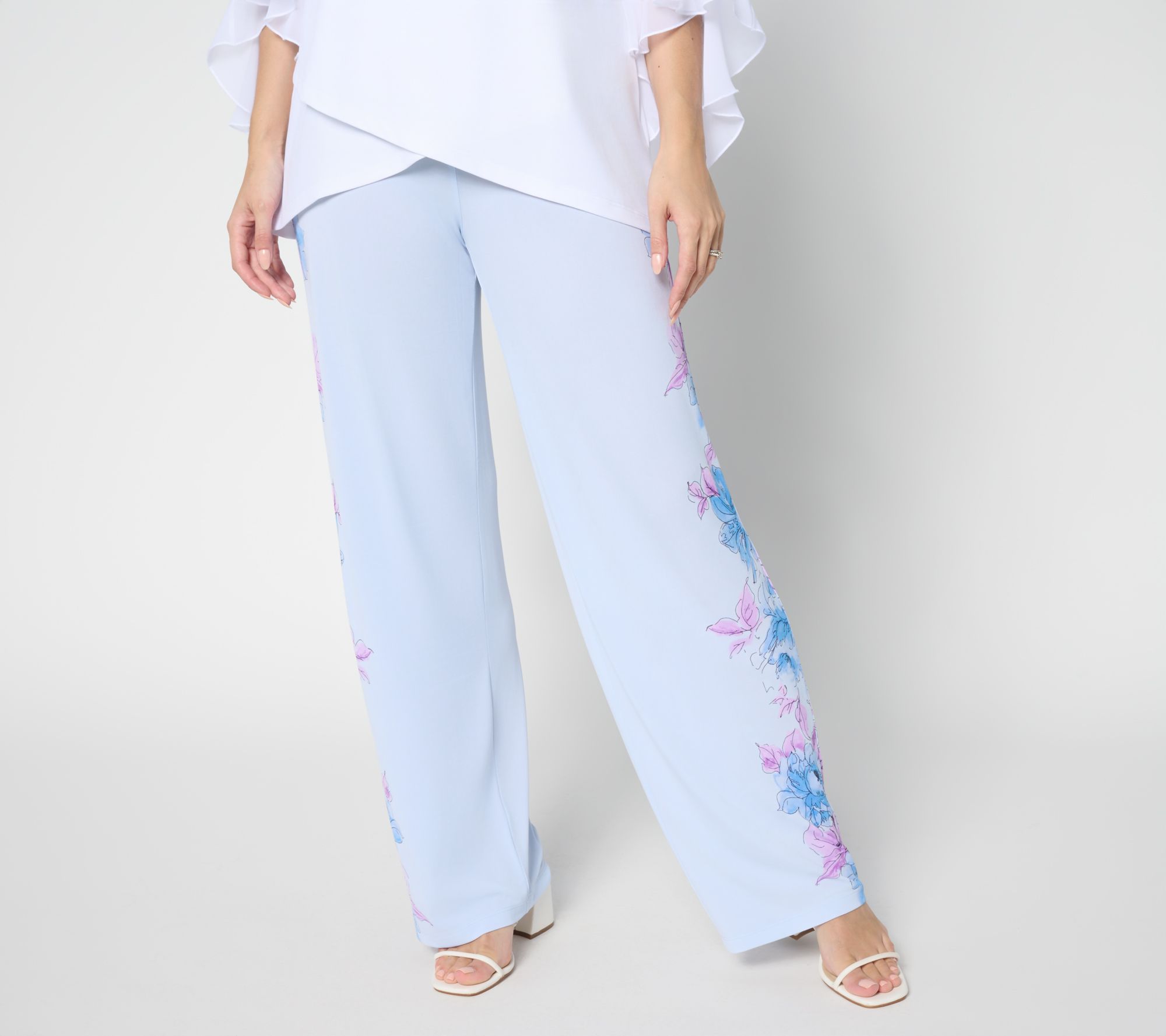 "As Is" Dennis Basso Placement Print Italia Knit Pant