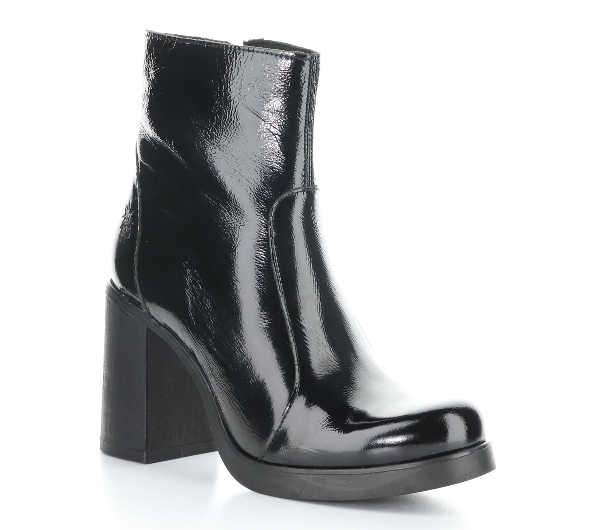 Fly London Nappalak Patent Leather Block Heel Boot