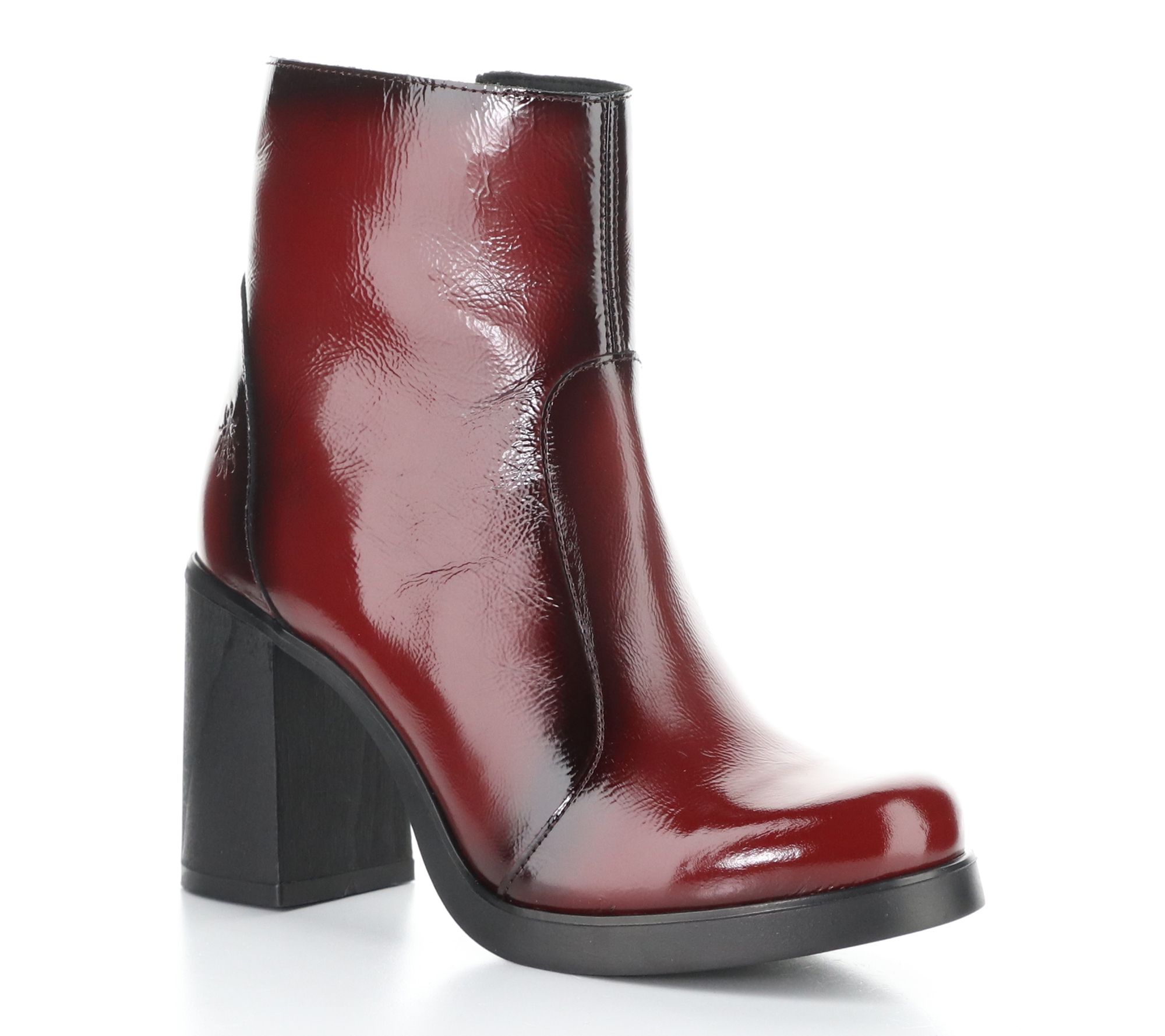 Fly London Nappalak Patent Leather Block Heel Boot
