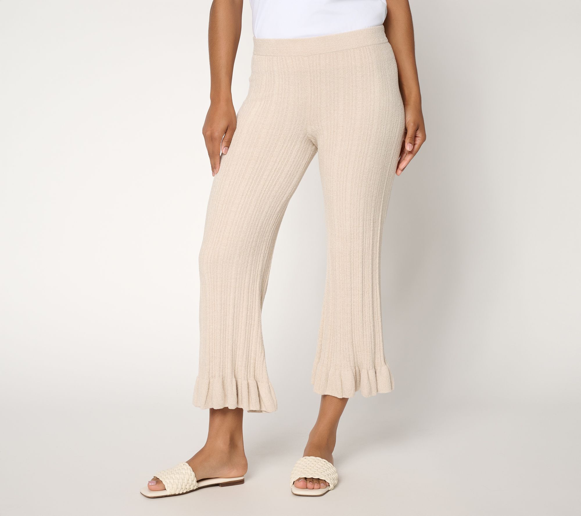 Barefoot Dreams Petite CozyChic Ultra Lite Ruffle Hem Crop Pant
