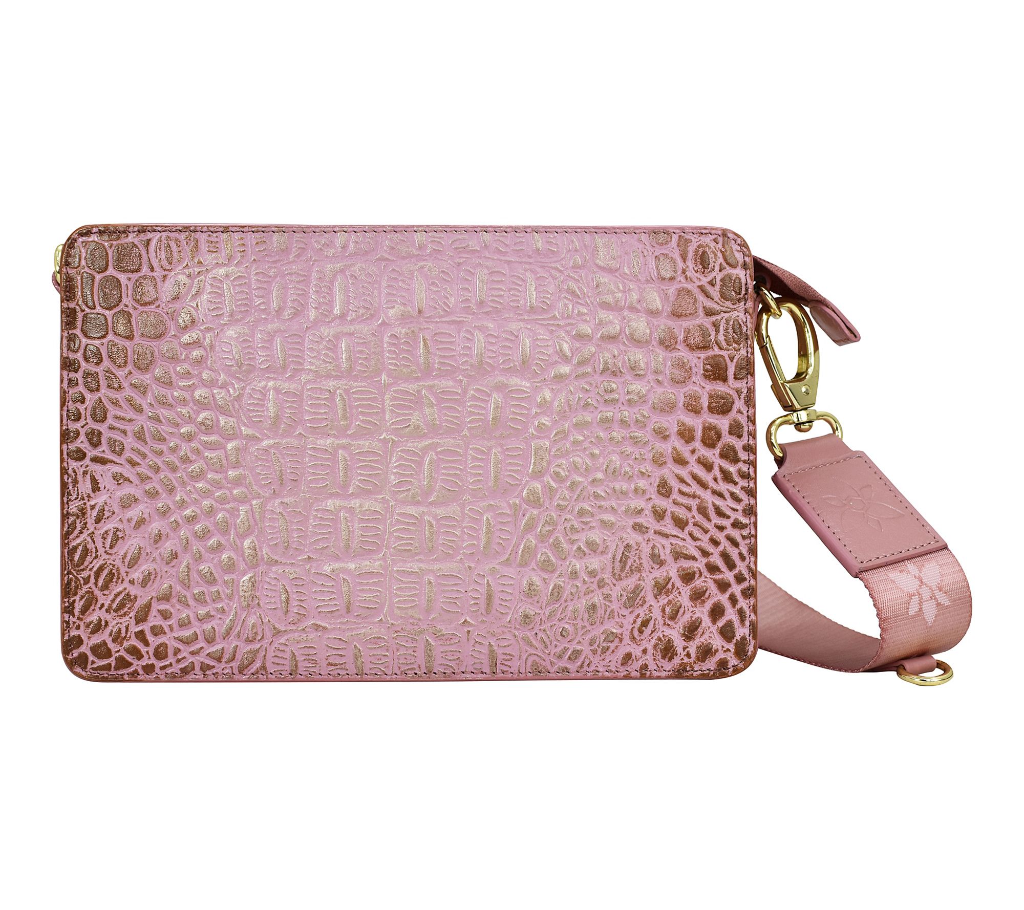 Anuschka Painted Leather Triple Compartment Crossbody