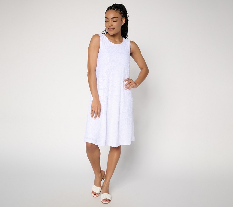 Susan Graver Regular Burnout Knit Sleeveless A-Line Dress