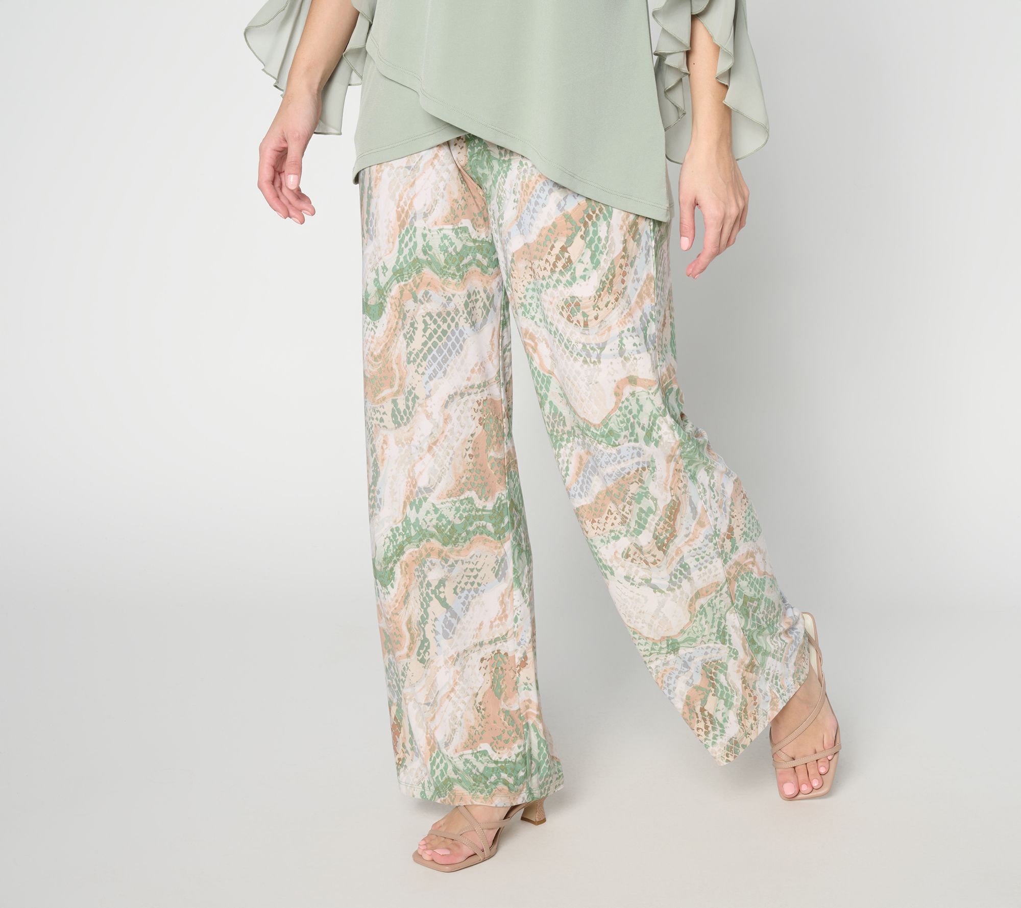Attitudes by Renee Tall Printed Como Jersey Wide Leg Cabana Pant