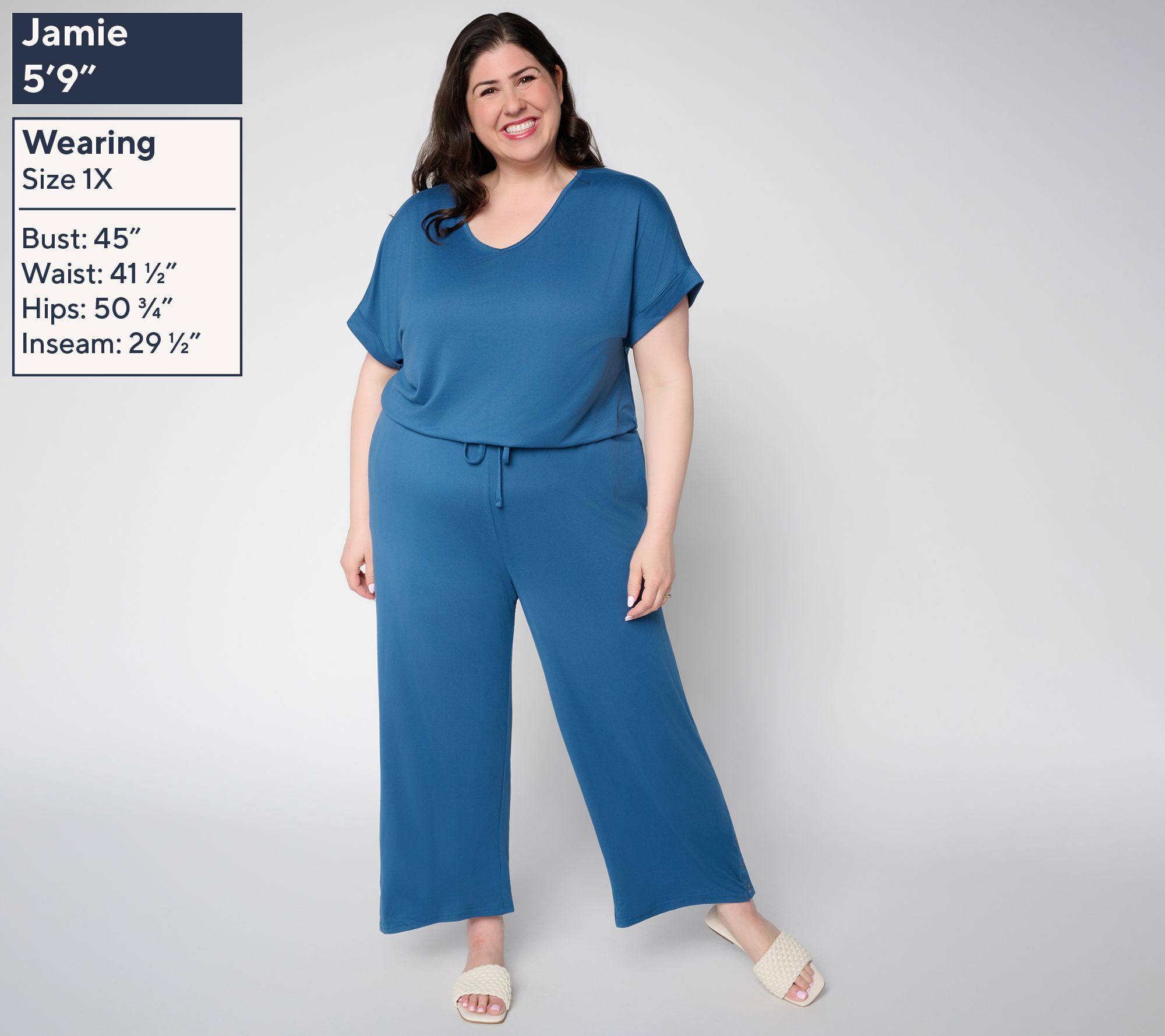 MUK LUKS Dolman Sleeve Cropped Pant Jumpsuit - QVC.com