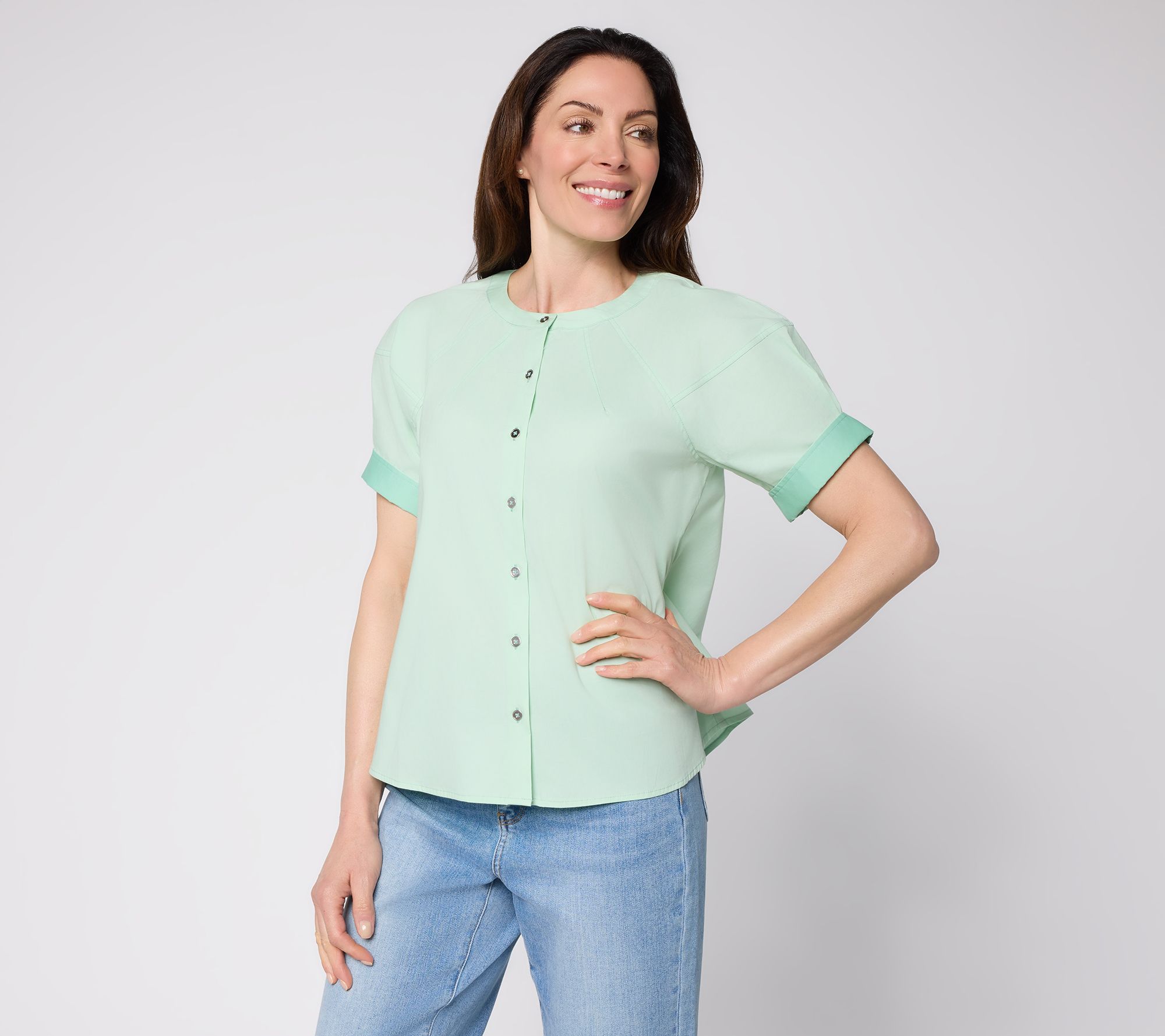 RM Studio x Rebecca Minkoff Stretch Poplin Sculpted Shirt