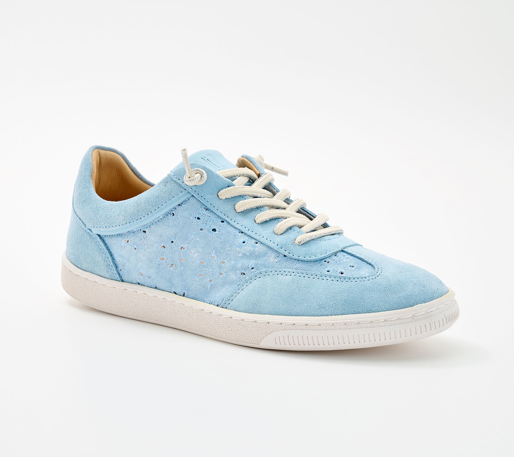 Miz Mooz Suede and Eyelet Casual Sneakers - Rosie - QVC.com