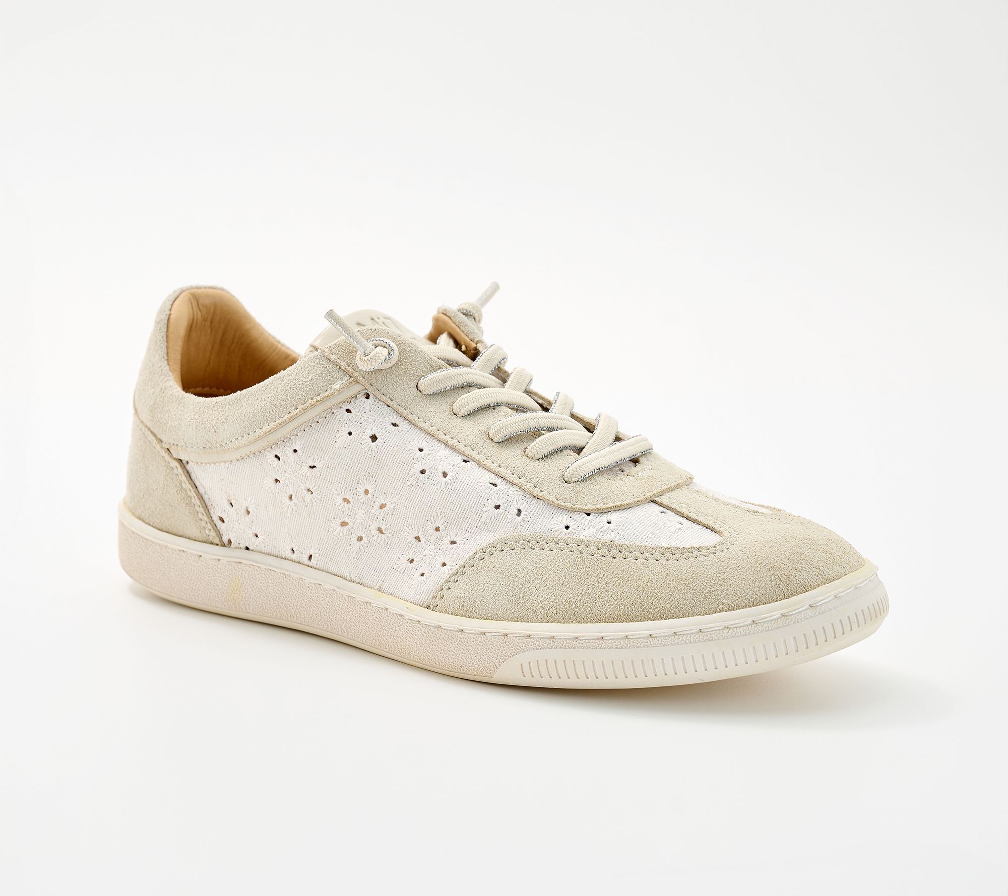 Miz Mooz Suede and Eyelet Casual Sneakers - Rosie