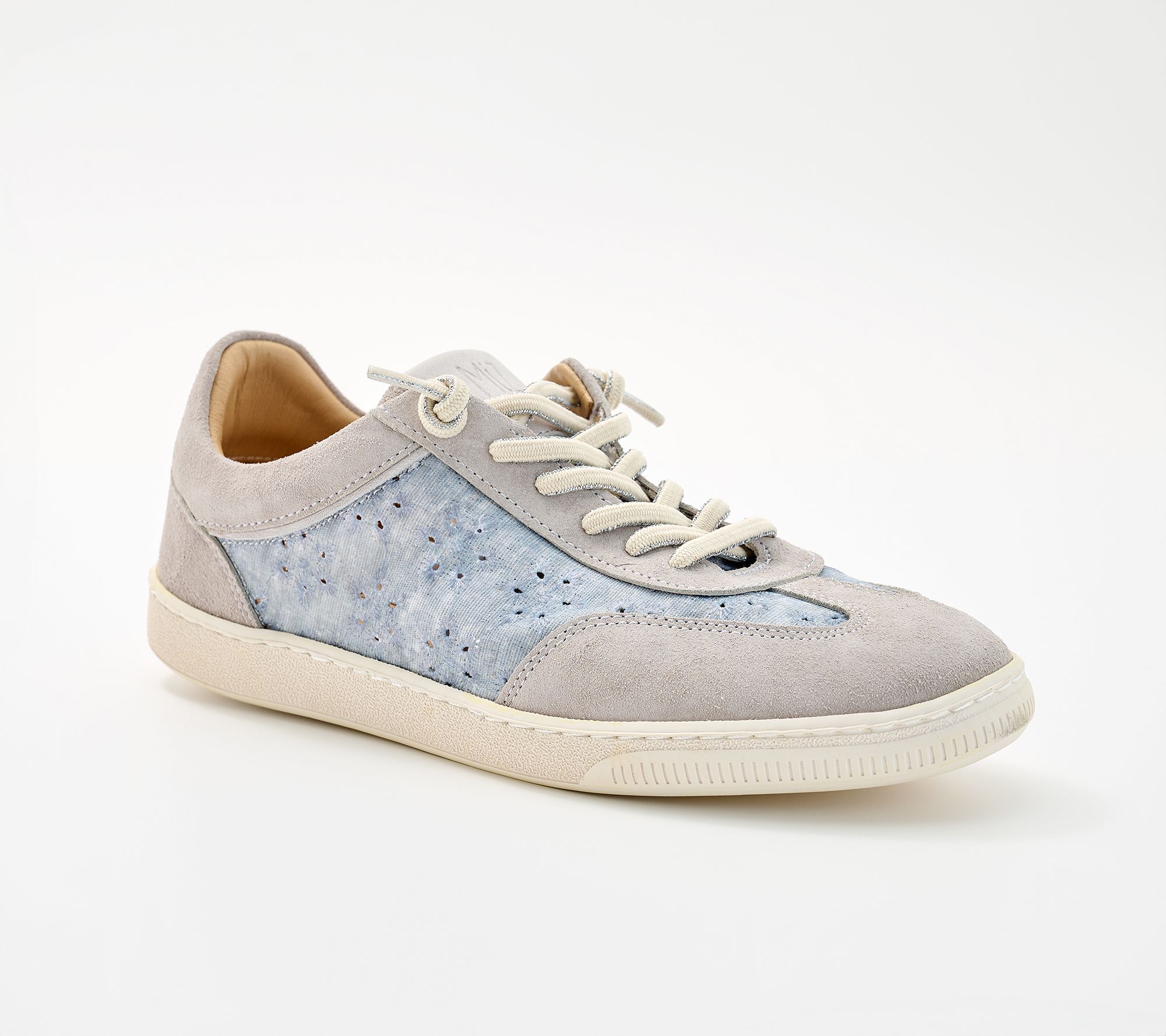 Miz Mooz Suede and Eyelet Casual Sneakers - Rosie