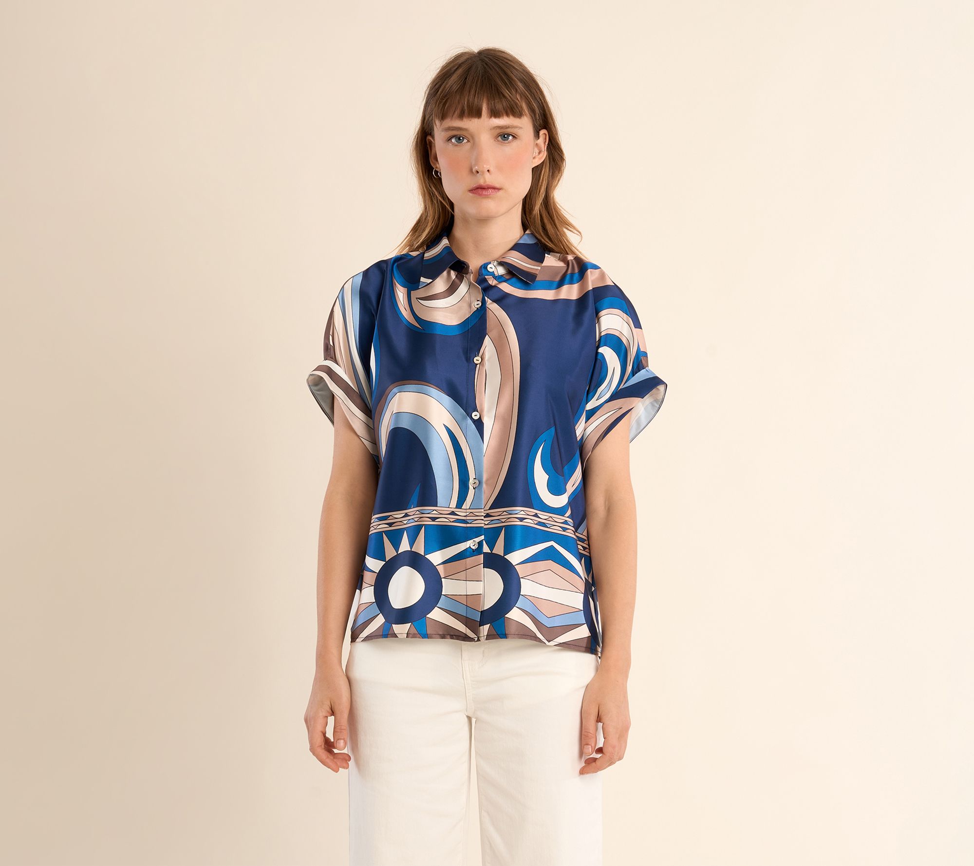Molly Bracken Abstract Print Blouse