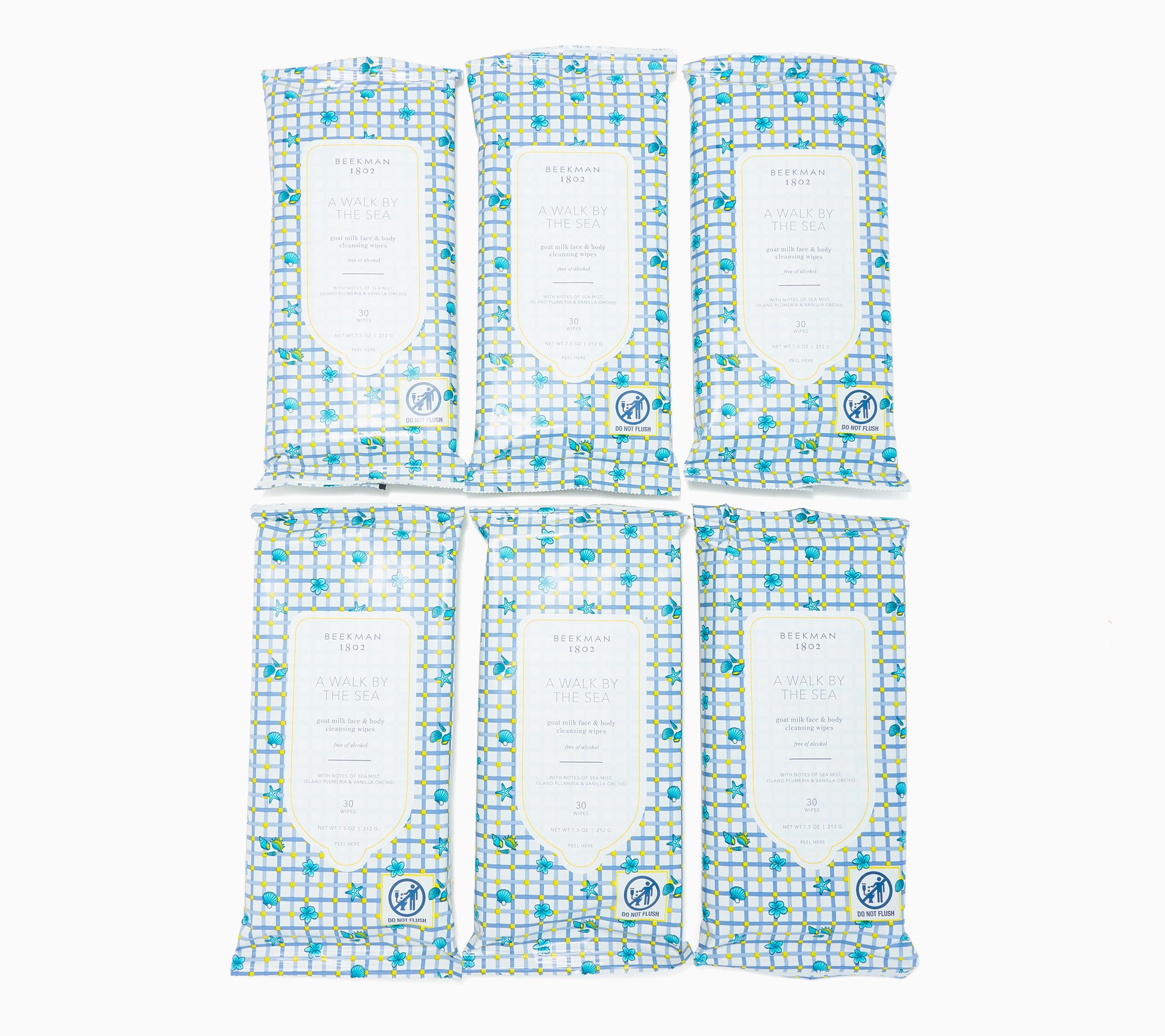 Beekman 1802 Last Call Coastal 6pc 30ct Face & Body Wipes Set