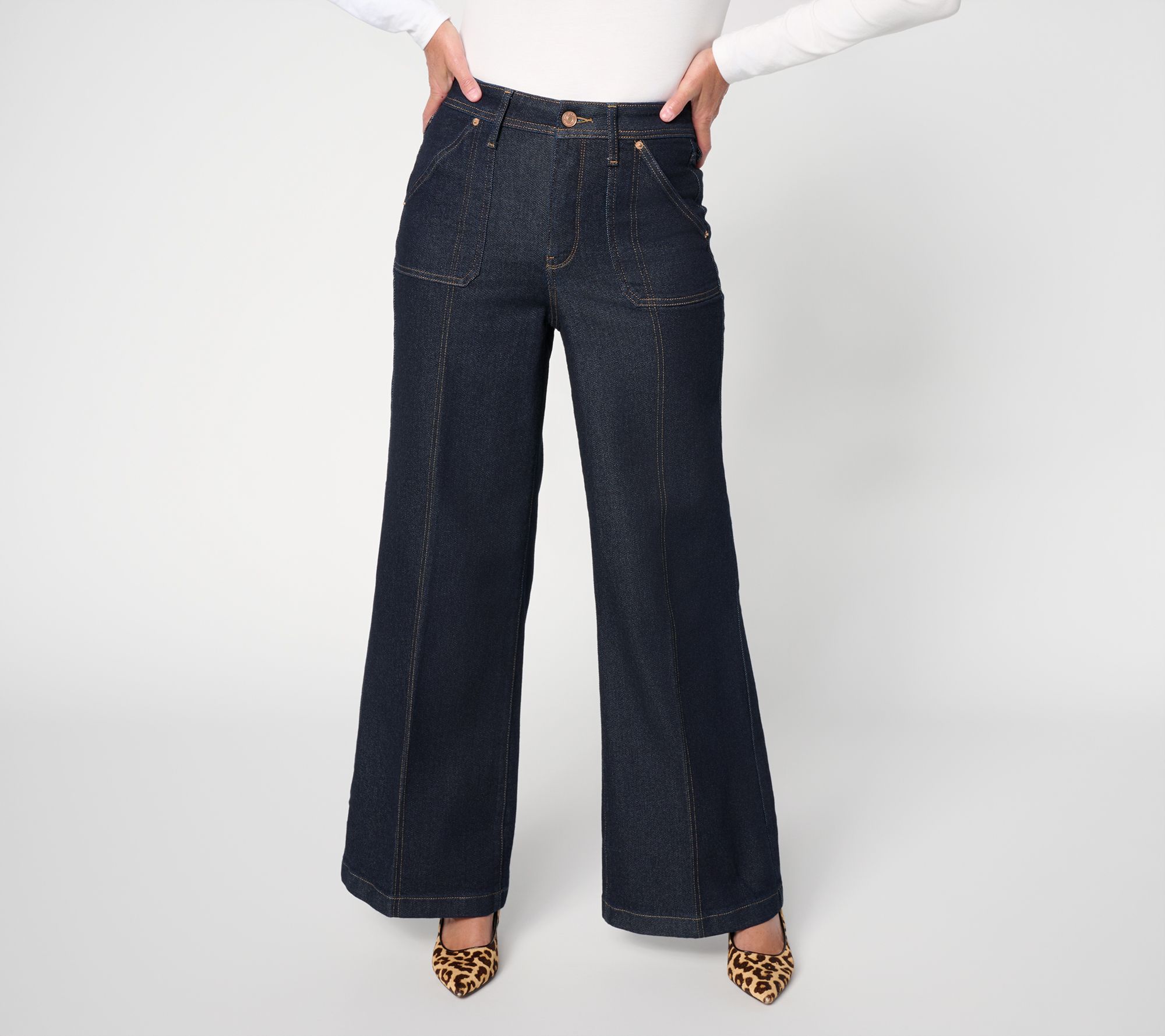 NYDJ Mia Palazzo Jean w/ Front Patch Pocket & Contrast Stitch